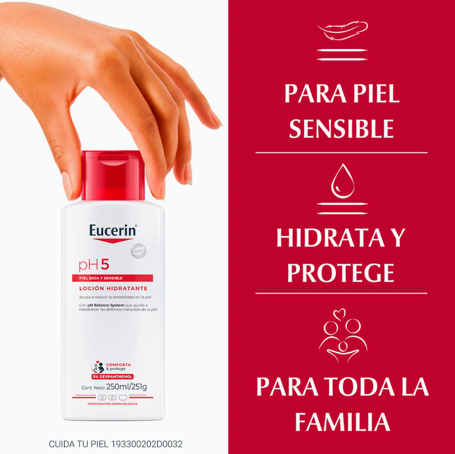 Foto 5 pulgar | Eucerin Ph5 Loción Hidratante Corporal 250ml Con Dexpantenol Y Vitamina E Para Piel Seca Y Sensible