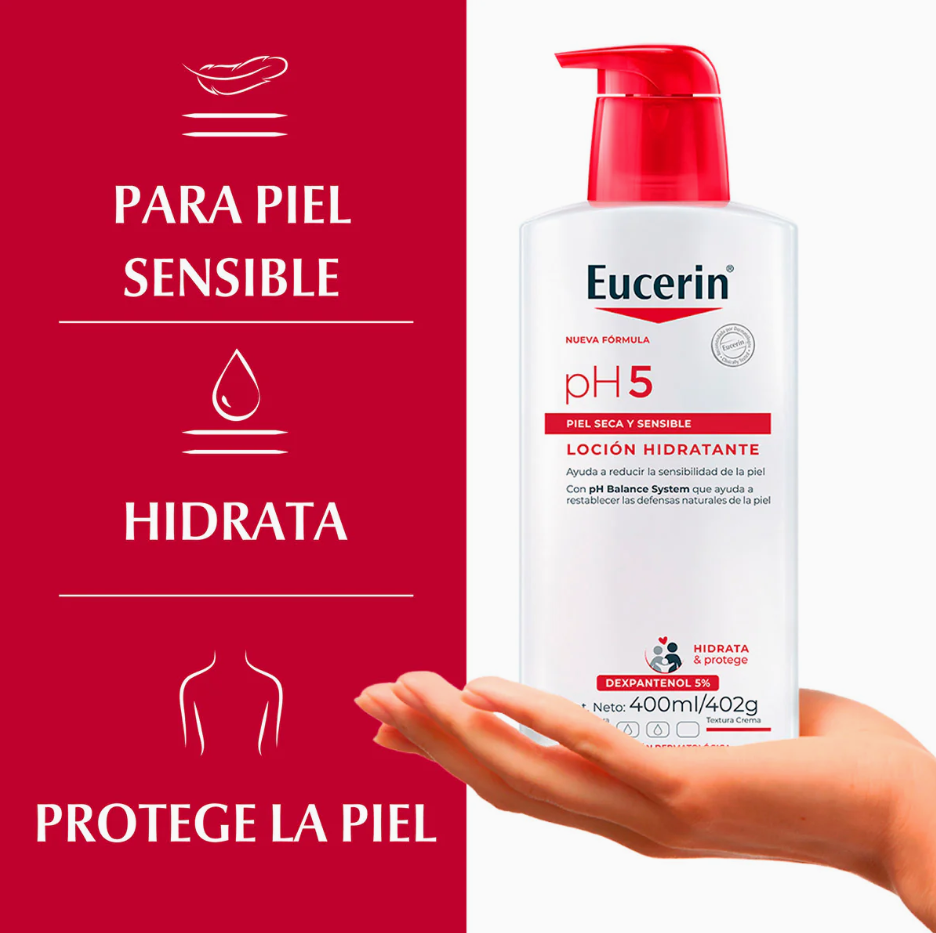 Foto 5 pulgar | Loción Eucerin Ph5 Hidratante 400ml | Para Piel Seca Y Sensible | Con Dexpantenol Y Protección Enzimática