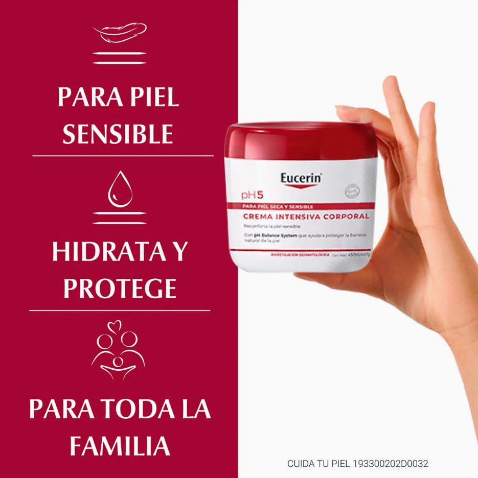 Foto 5 pulgar | Eucerin Ph5 Crema Intensiva Corporal Para Piel Seca Y Sensible 450ml | Hidratación Profunda Y Rápida Absorción 450ml