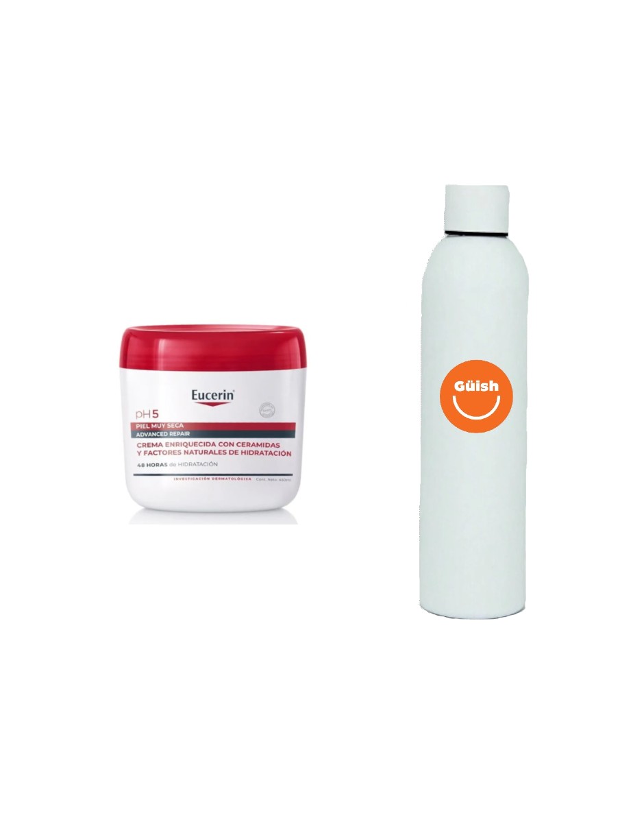 Foto 2 pulgar | Eucerin Intensiva Ph5 Crema Corporal Piel Seca Y Sensible + Termo De Agua De Regalo Güish