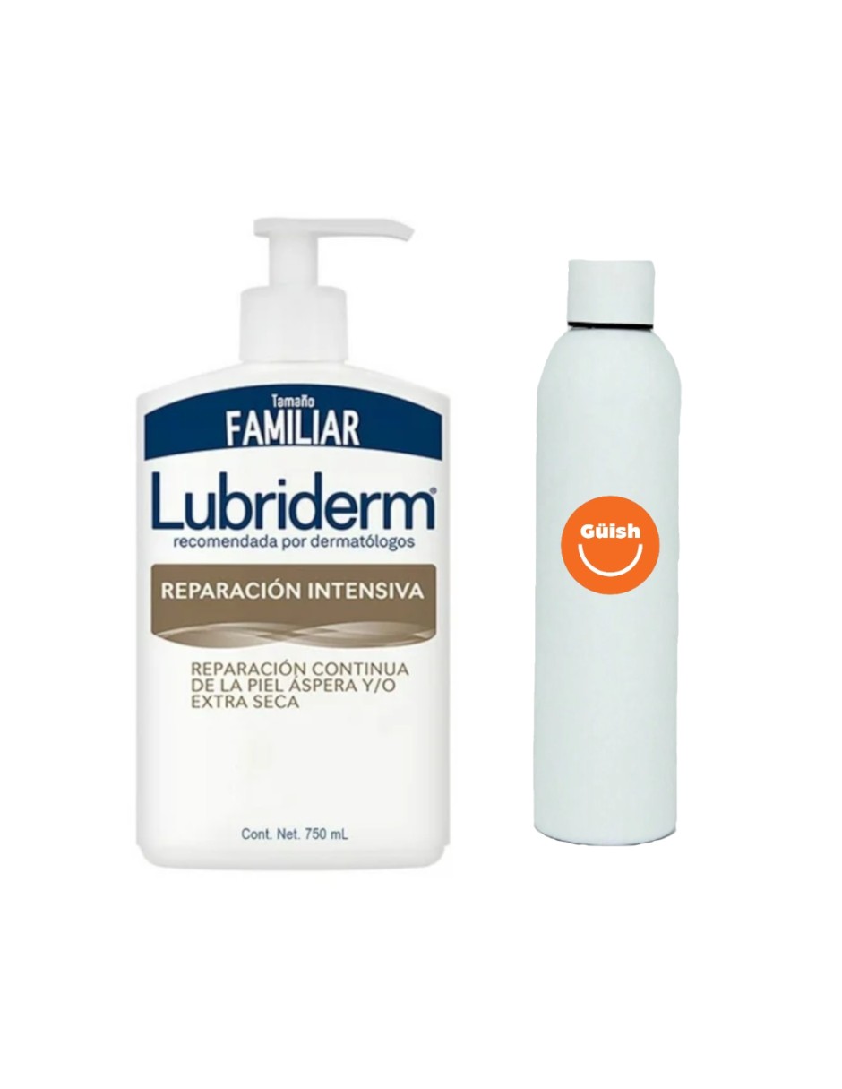 Foto 2 pulgar | Crema Corporal Lubriderm Reparación Intensiva  + Termo De Agua De Regalo Güish
