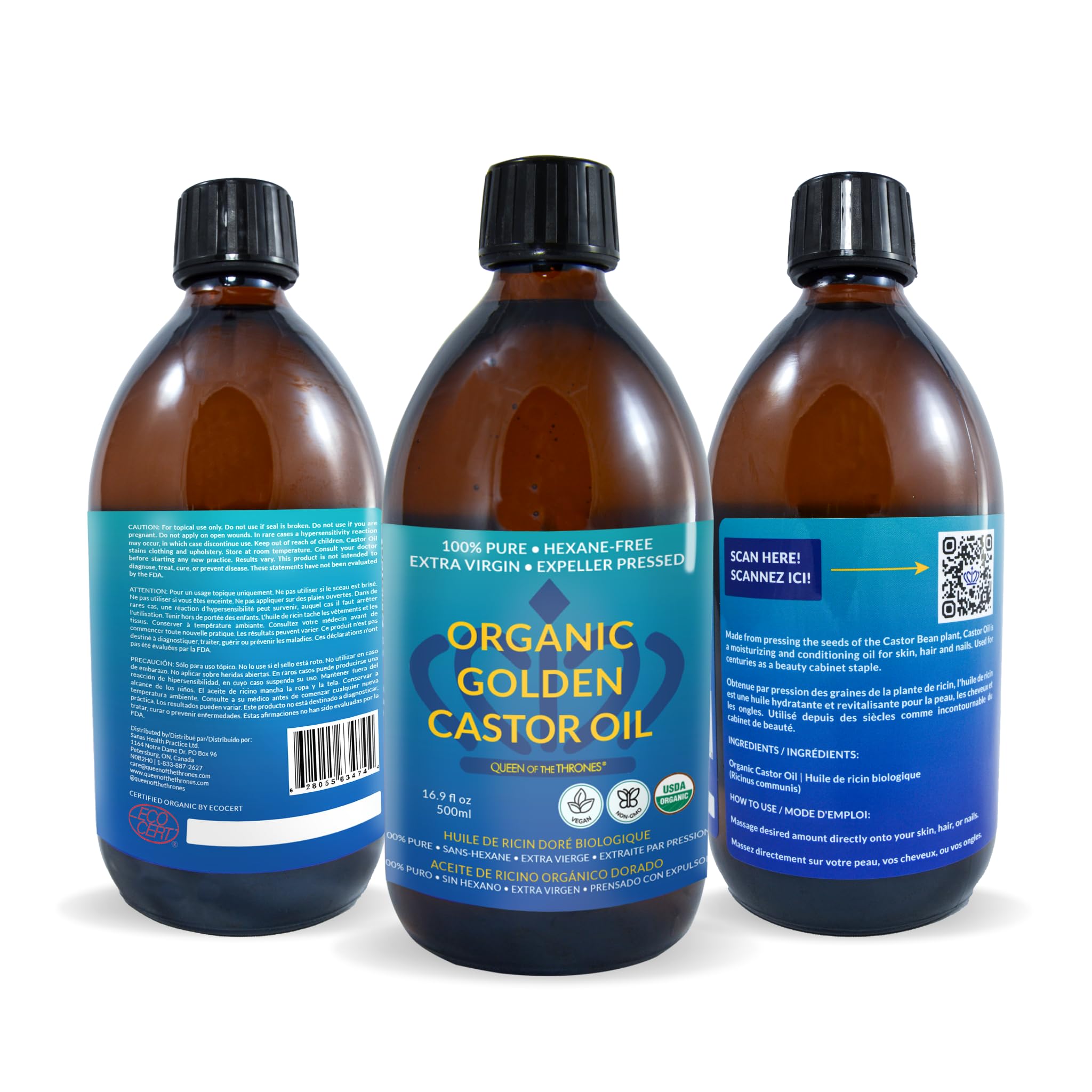 Foto 8 pulgar | Aceite de Ricino Queen Of The Thrones Organic Golden 500 Ml - Venta Internacional