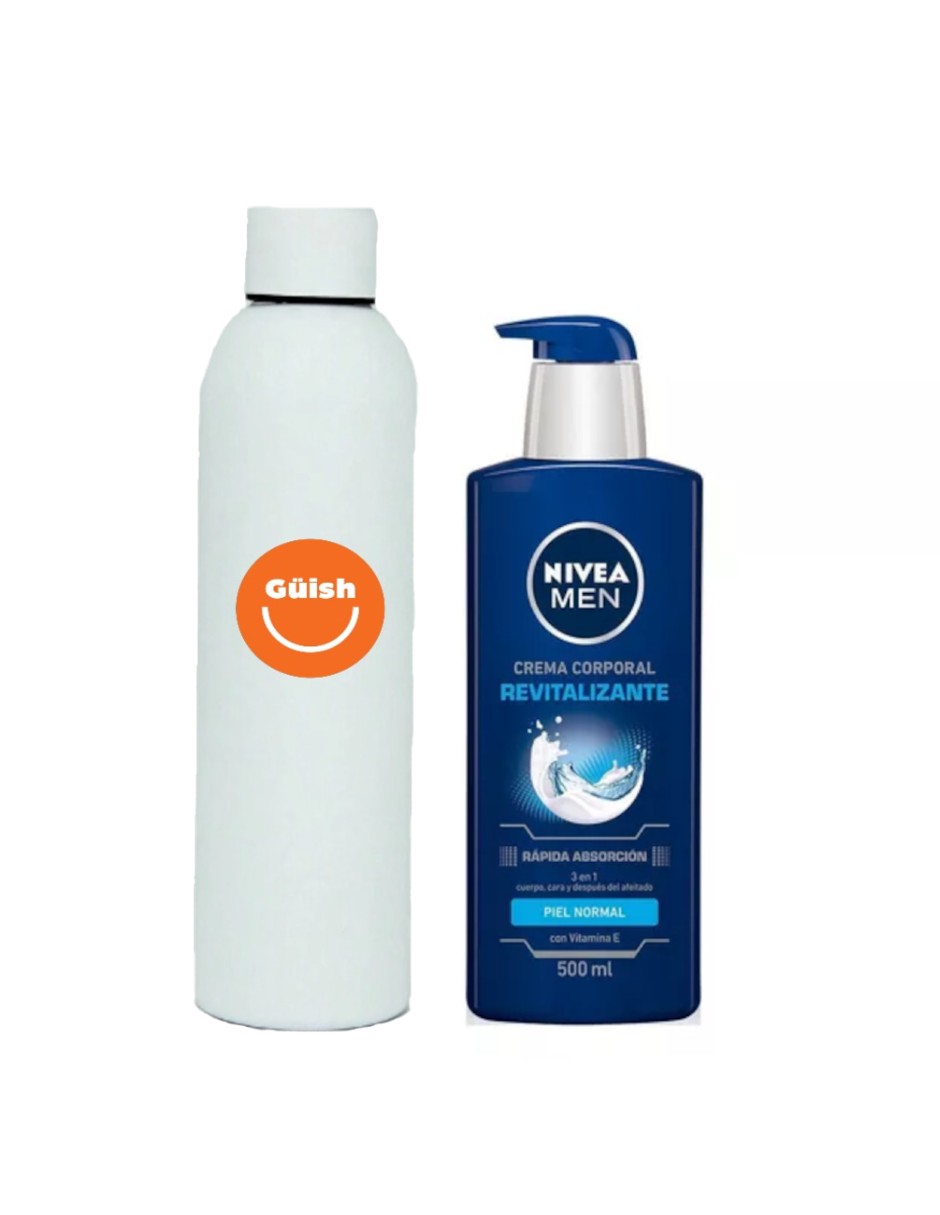 Foto 2 pulgar | Crema Corporal Nivea Men 3 En 1 Con Vitamina E + Termo De Agua De Regalo Güish
