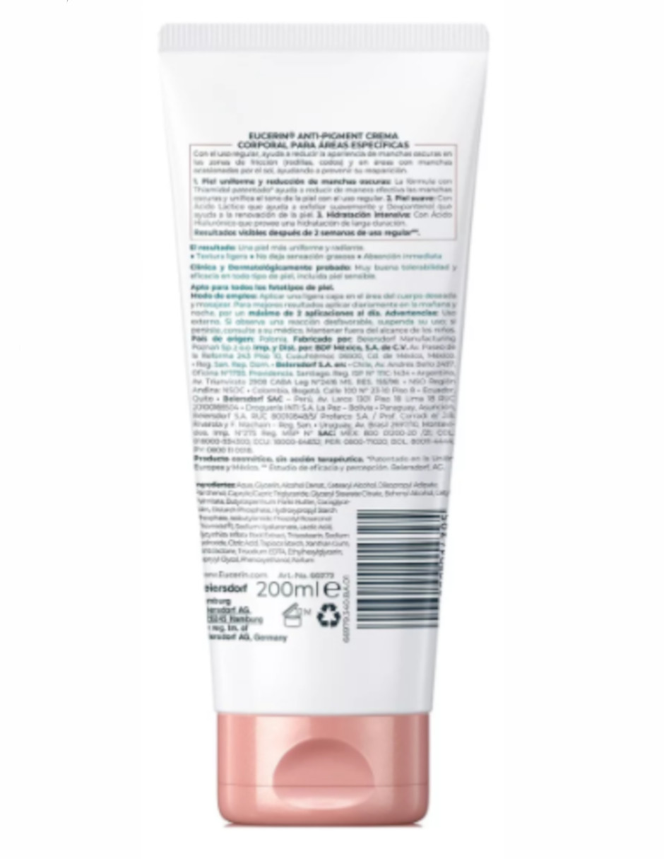 Foto 4 pulgar | Crema Corporal Aclaradora Eucerin Anti-pigment + Termo Güish Gratis