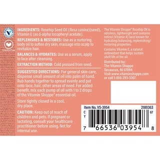 Foto 4 | Aceite para la Piel The Vitamin Shoppe Rosehip Repone 50 Ml - Venta Internacional
