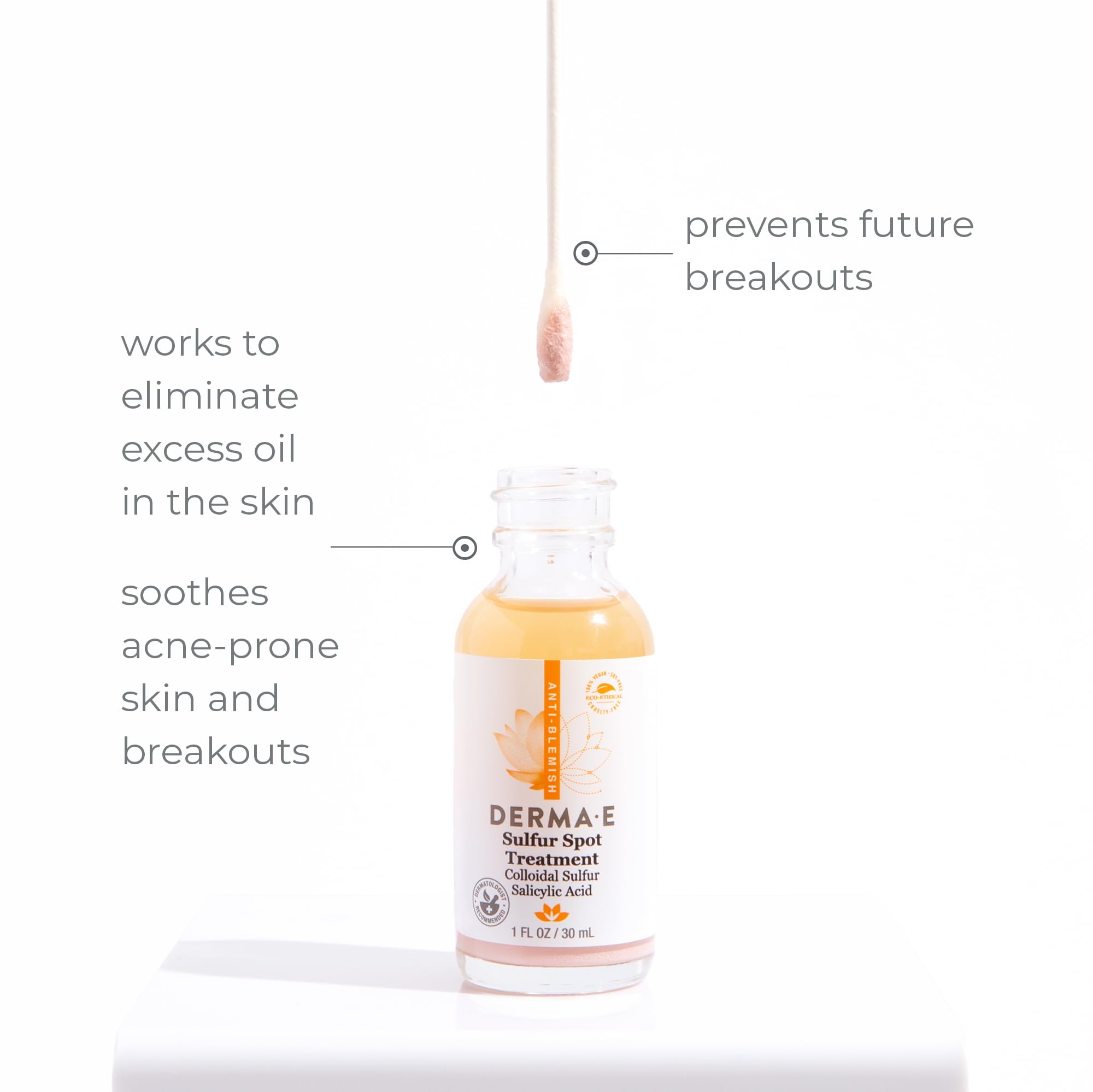 Foto 3 pulgar | Tratamiento Localizado Derma E Azufre Y Ácido Salicílico 30 Ml - Venta Internacional.