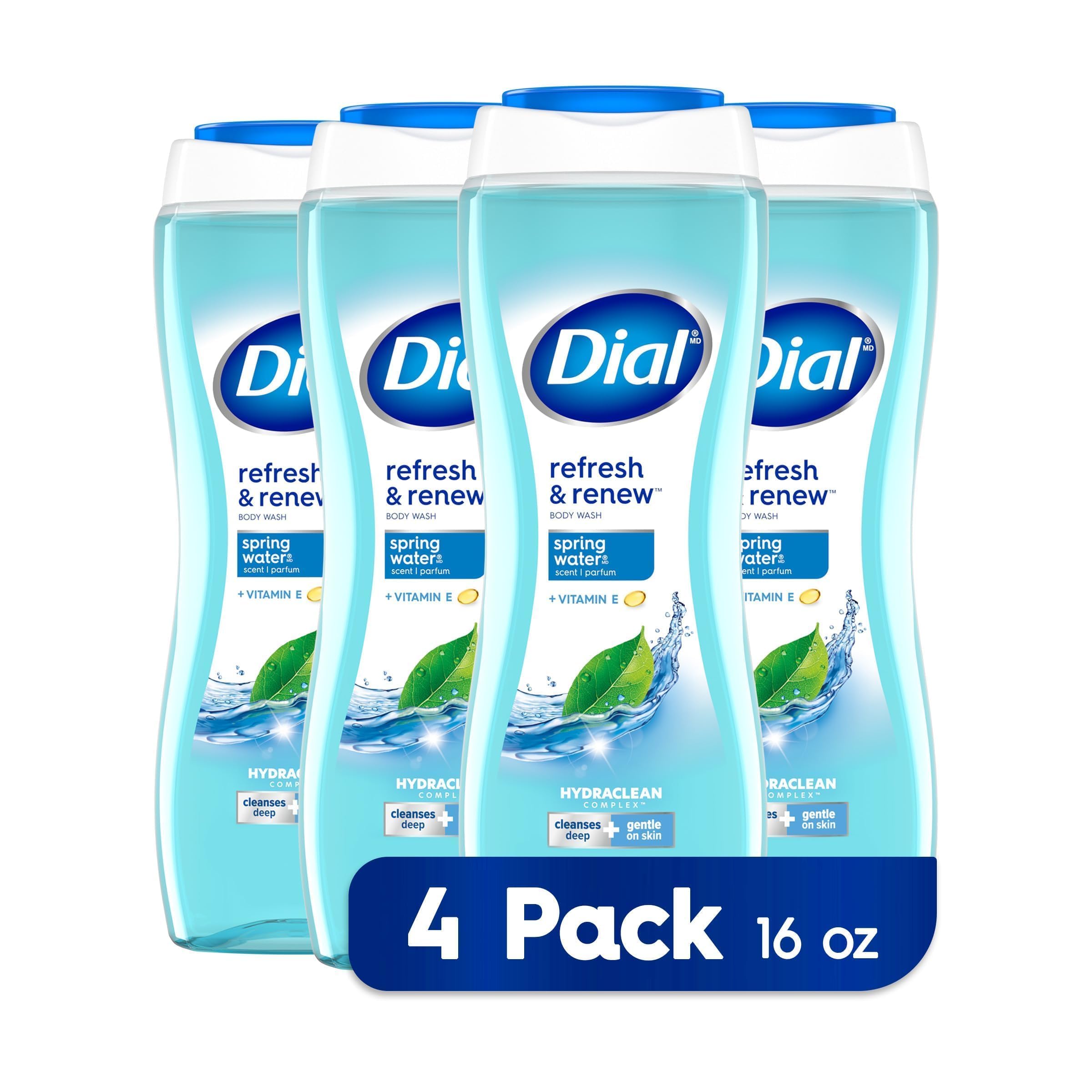Gel De Baño Dial Refresh & Renew Spring Water 473 Ml X4 - Venta Internacional.