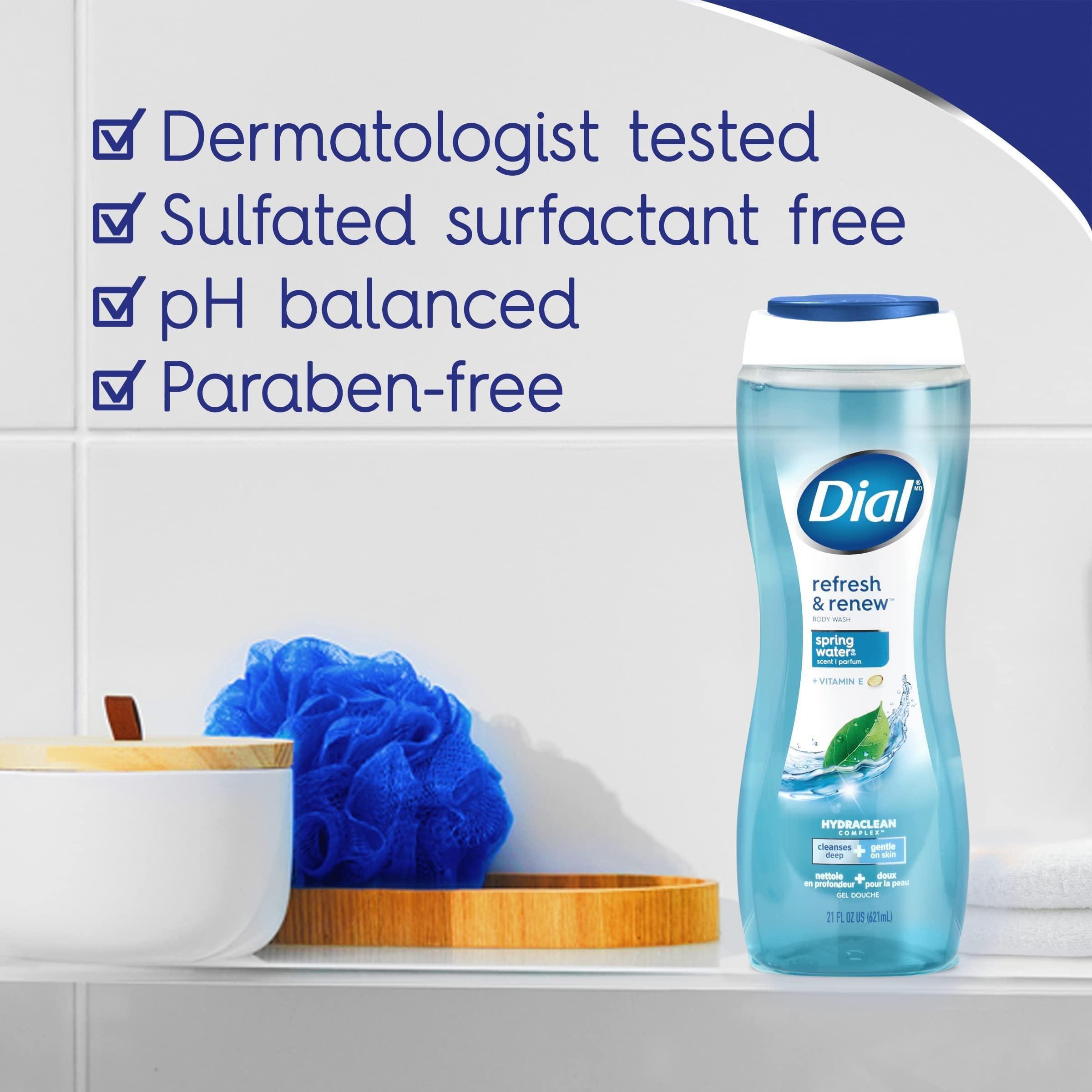 Foto 3 pulgar | Gel De Baño Dial Refresh & Renew Spring Water 473 Ml X4 - Venta Internacional.
