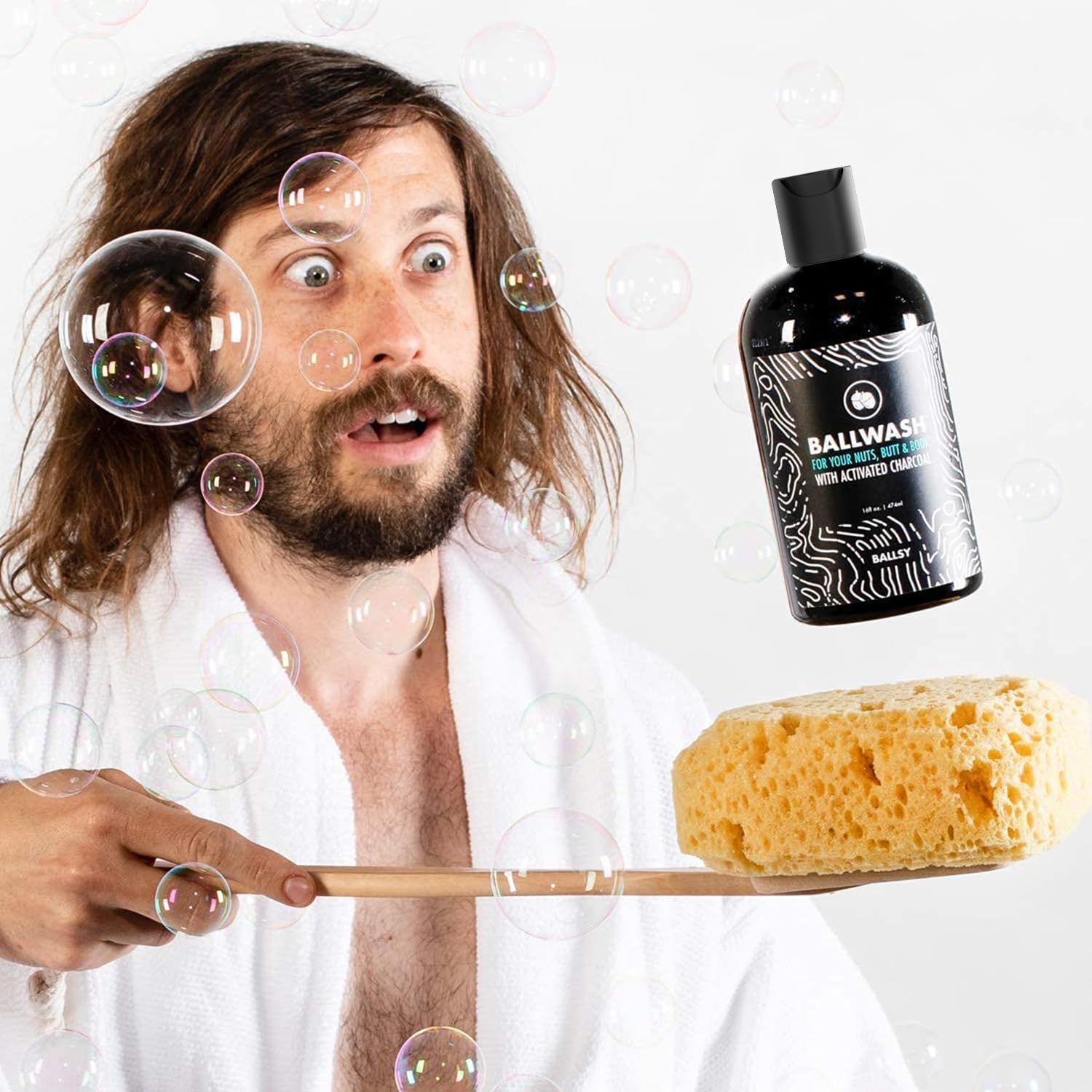 Foto 3 pulgar | Gel De Baño Ballsy Give-a-sack Charcoal, 473 Ml, Para Hombre - Venta Internacional.