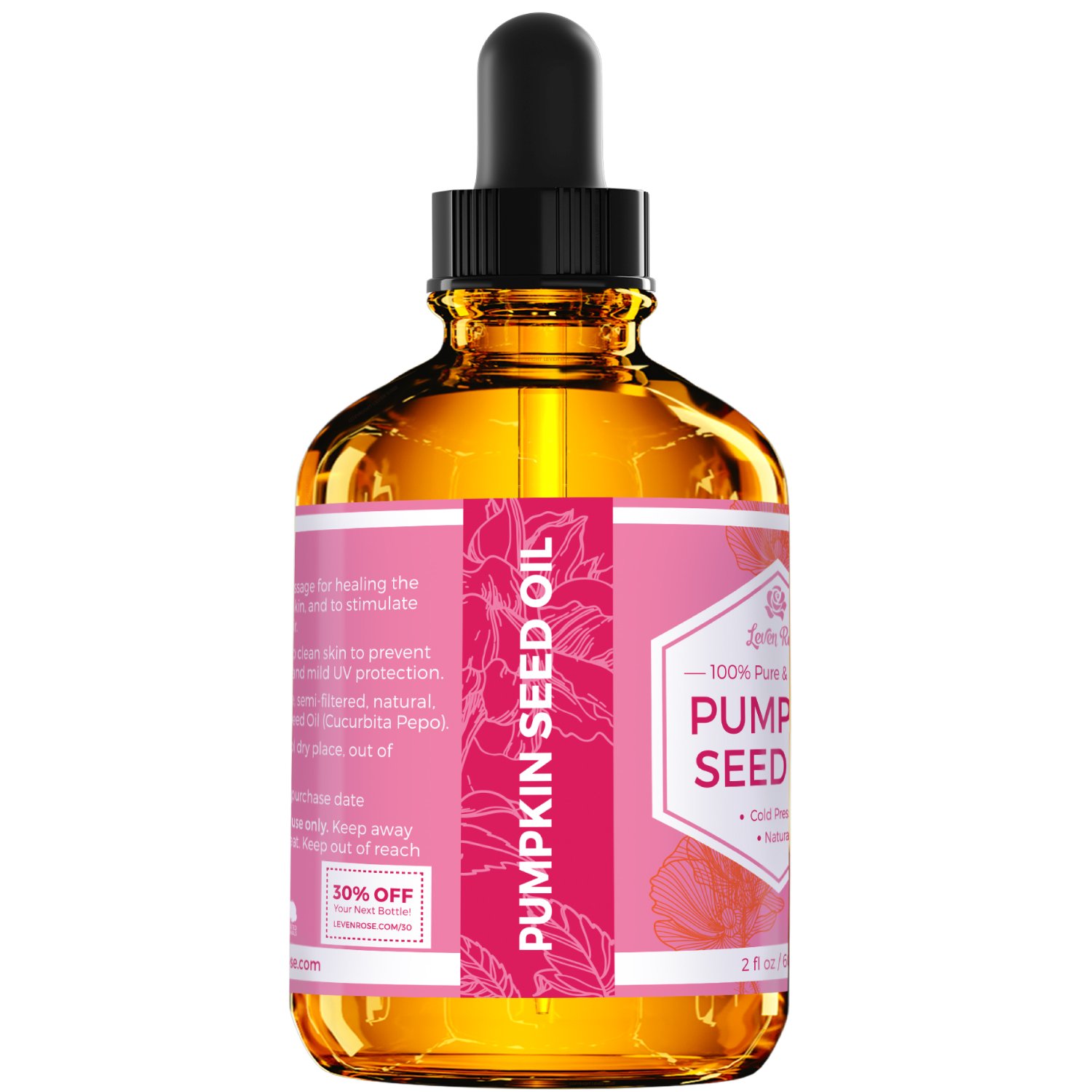 Foto 4 pulgar | Aceite De Semillas De Calabaza Leven Rose 60 Ml Para El Crecimiento Del Cabello, La Piel Y Las Uñas - Venta Internaci