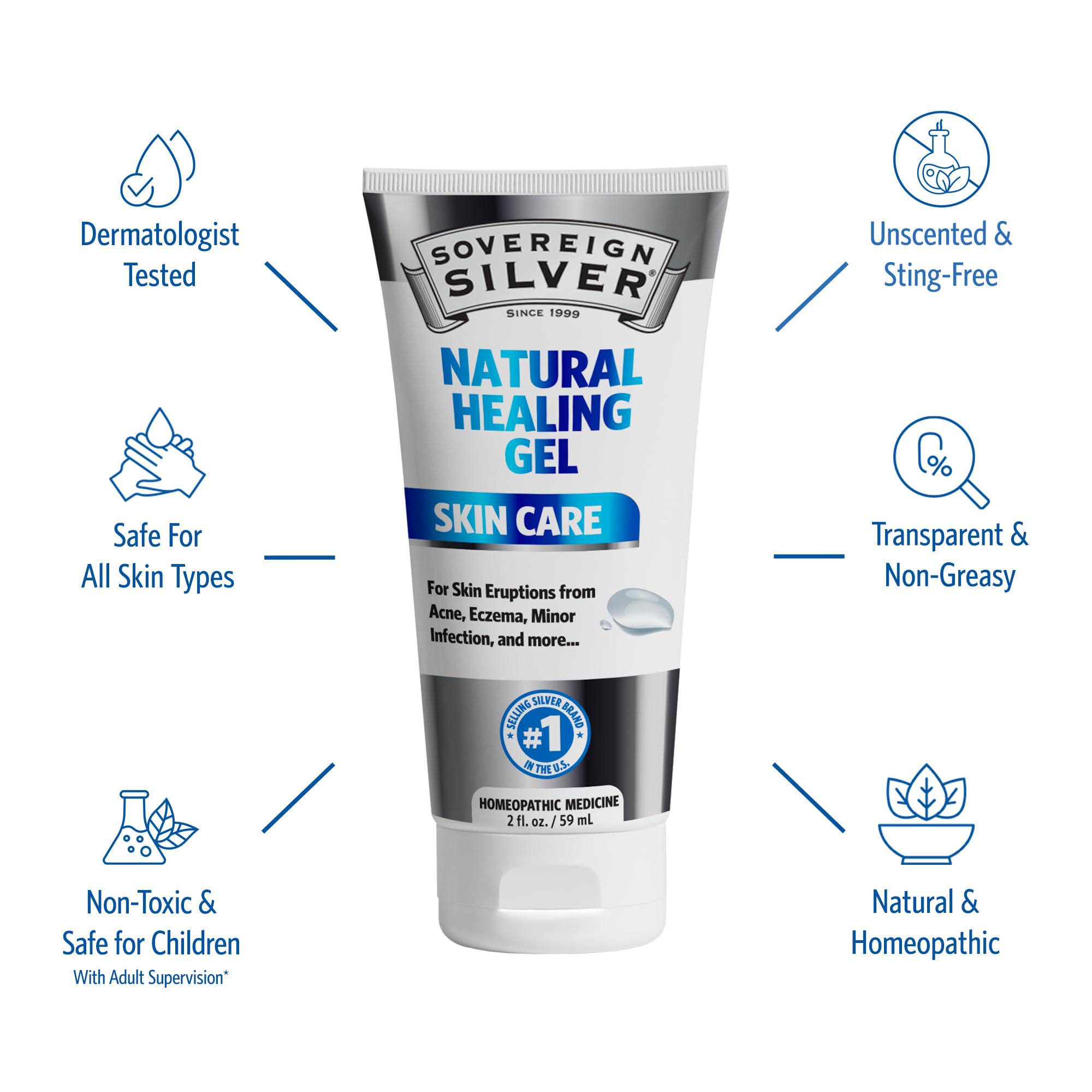 Foto 4 pulgar | Gel Curativo Sovereign Silver Natural 60 Ml Para El Cuidado De La Piel - Venta Internacional.