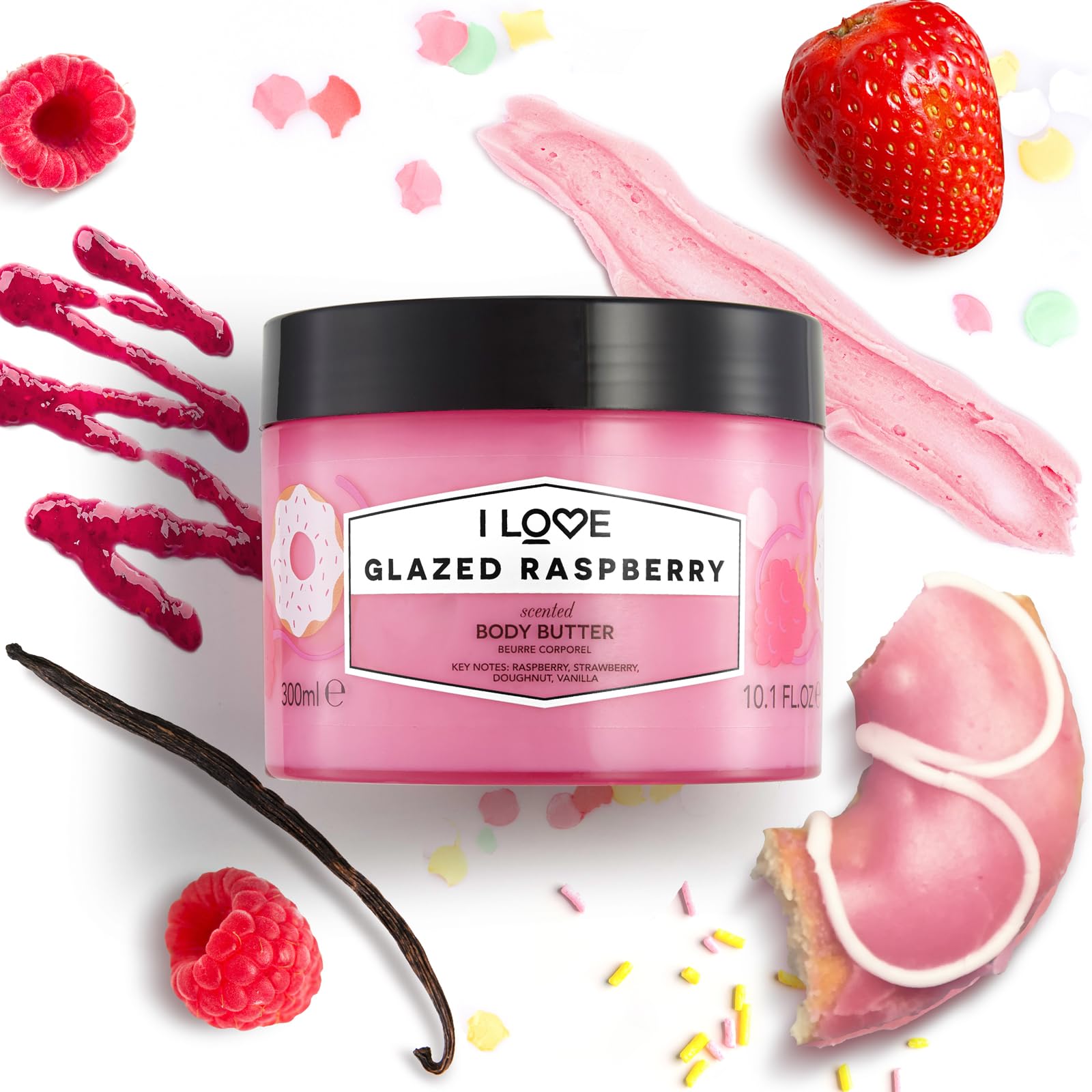 Foto 2 | Crema Corporal I Love Glazed Con Aroma A Frambuesa, 300 Ml, Para Piel Seca - Venta Internacional.