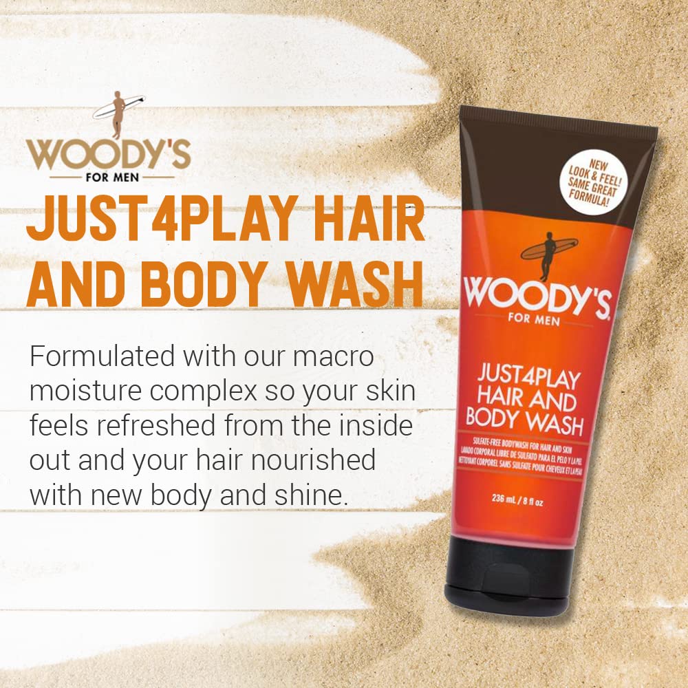 Foto 2 | Gel De Baño Y Cabello Woody's Just4play Para Hombre, 240 Ml - Venta Internacional.