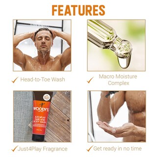 Foto 4 | Gel De Baño Y Cabello Woody's Just4play Para Hombre, 240 Ml - Venta Internacional.
