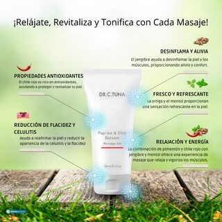 Foto 3 | Gel Masaje Paprika & Chile Dr C Tuna Farmasi Flacidez Y Celulitis Set 2 Pz