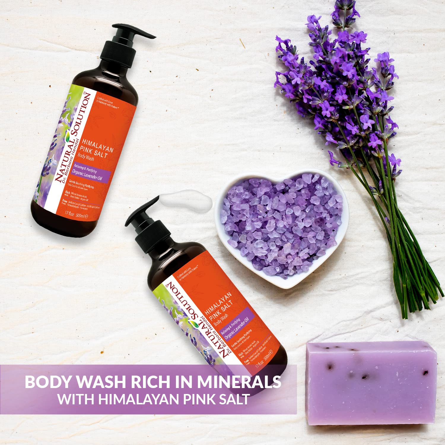 Foto 3 pulgar | Gel De Baño Natural Solution Pink Salt Con Lavanda Orgánica 500 - Venta Internacional.