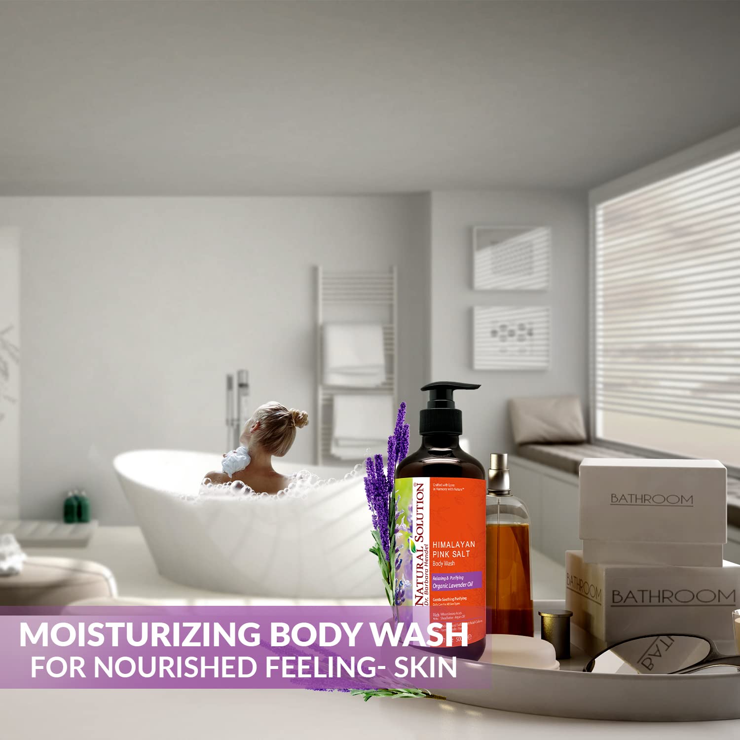 Foto 7 | Gel De Baño Natural Solution Pink Salt Con Lavanda Orgánica 500 - Venta Internacional.