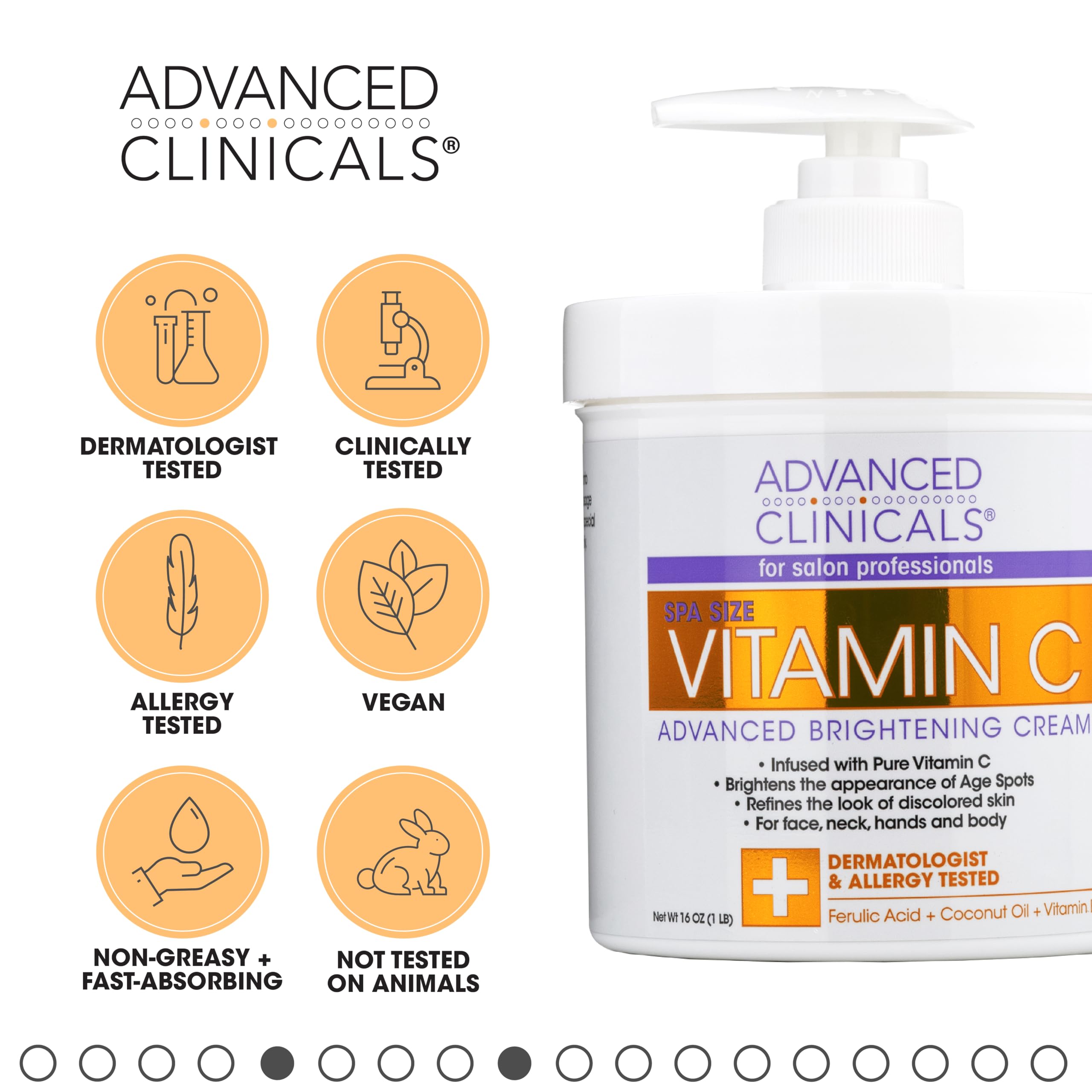 Foto 5 | Crema Hidratante Advanced Clinicals Con Vitamina C, 480 Ml, Para Rostro Y Cuerpo - Venta Internacional.