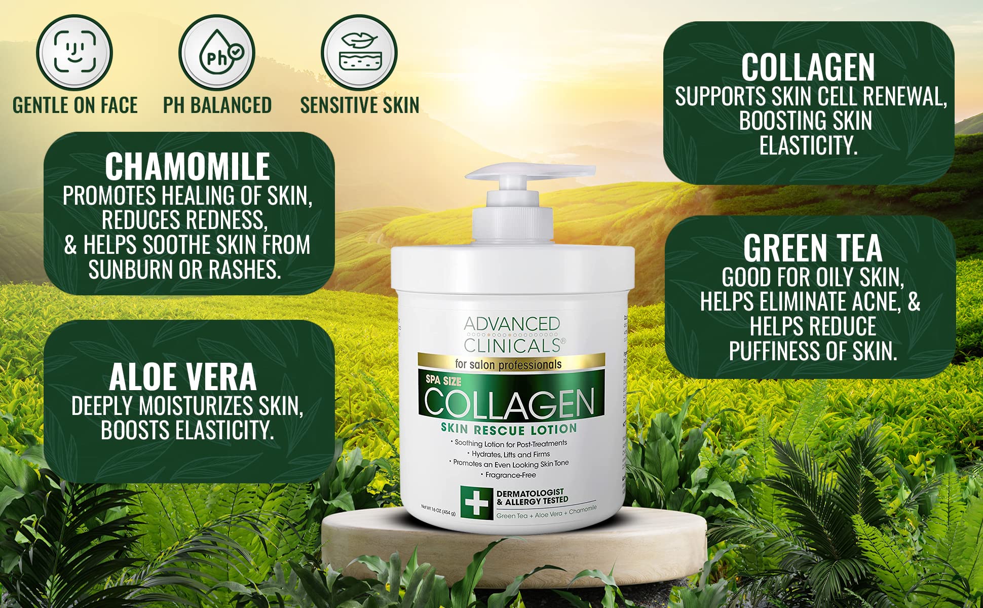Foto 2 | Loción Advanced Clinicals Collagen Skin Rescue 480 Ml - Venta Internacional.