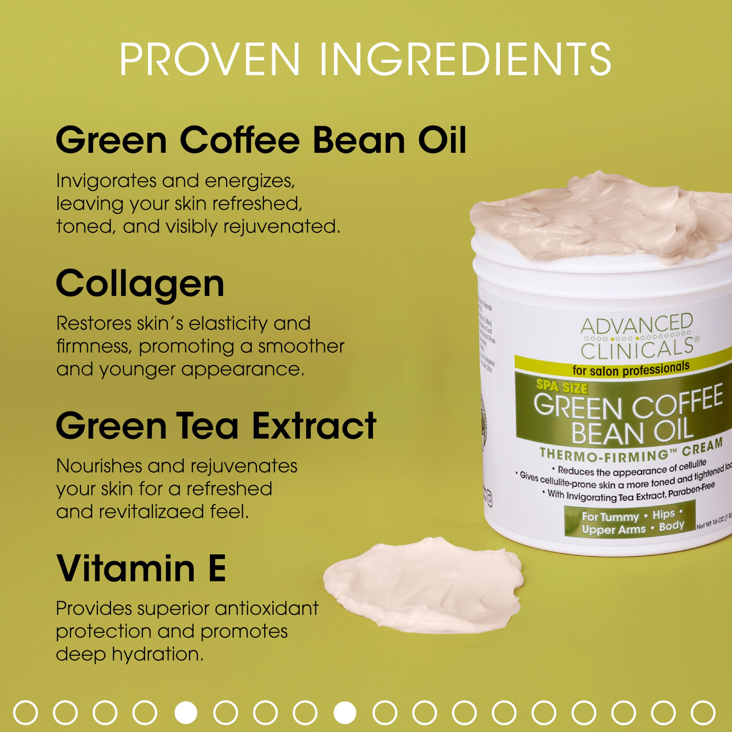Foto 3 pulgar | Crema Corporal Advanced Clinicals Green Coffee Bean 480ml - Venta Internacional.