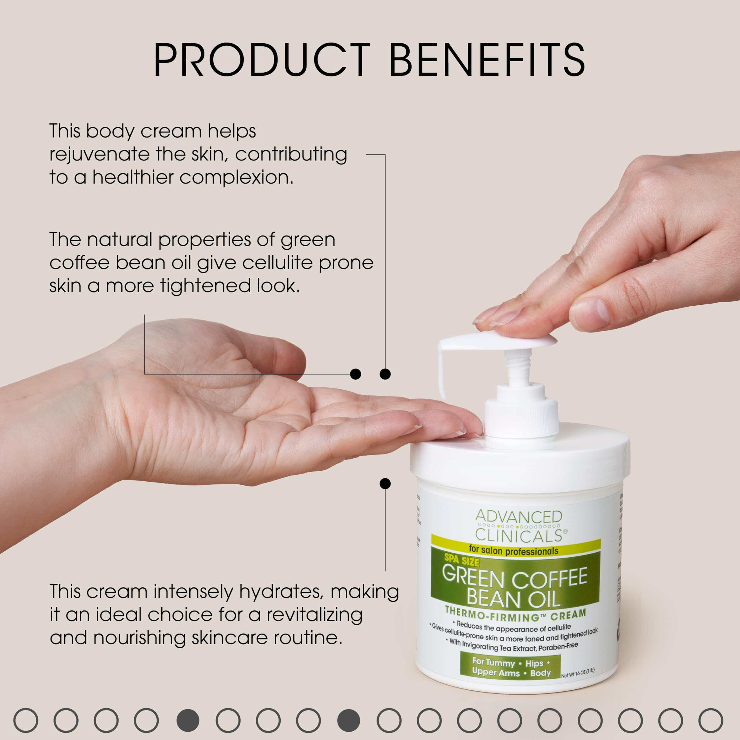 Foto 4 pulgar | Crema Corporal Advanced Clinicals Green Coffee Bean 480ml - Venta Internacional.
