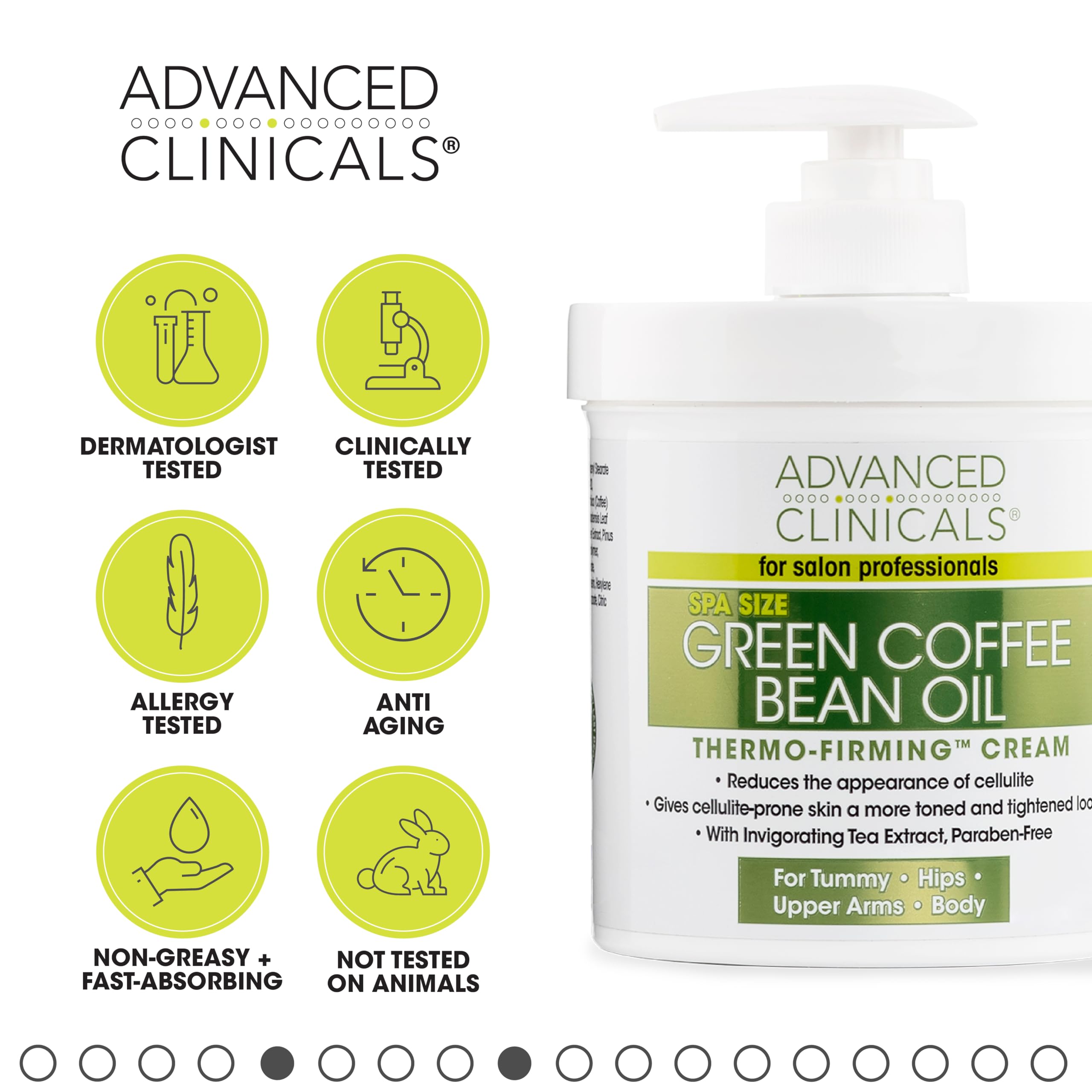 Foto 6 pulgar | Crema Corporal Advanced Clinicals Green Coffee Bean 480ml - Venta Internacional.