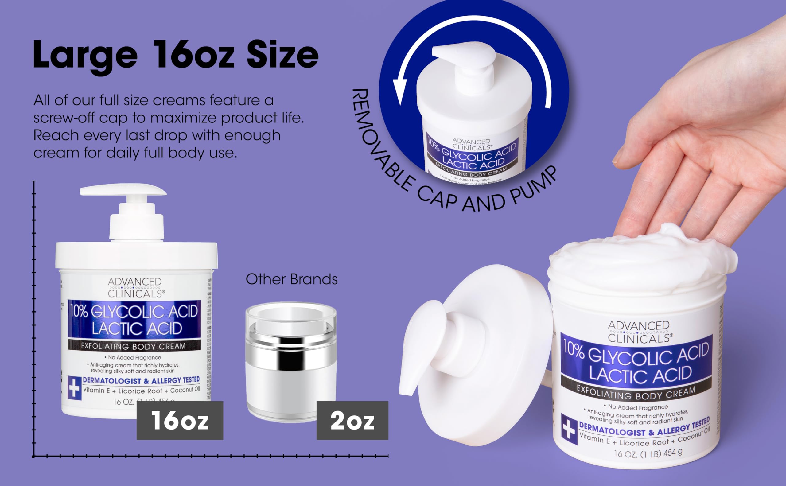 Foto 8 pulgar | Loción Corporal Advanced Clinicals 10% De Ácido Glicólico+ácido Láctico - Venta Internacional.