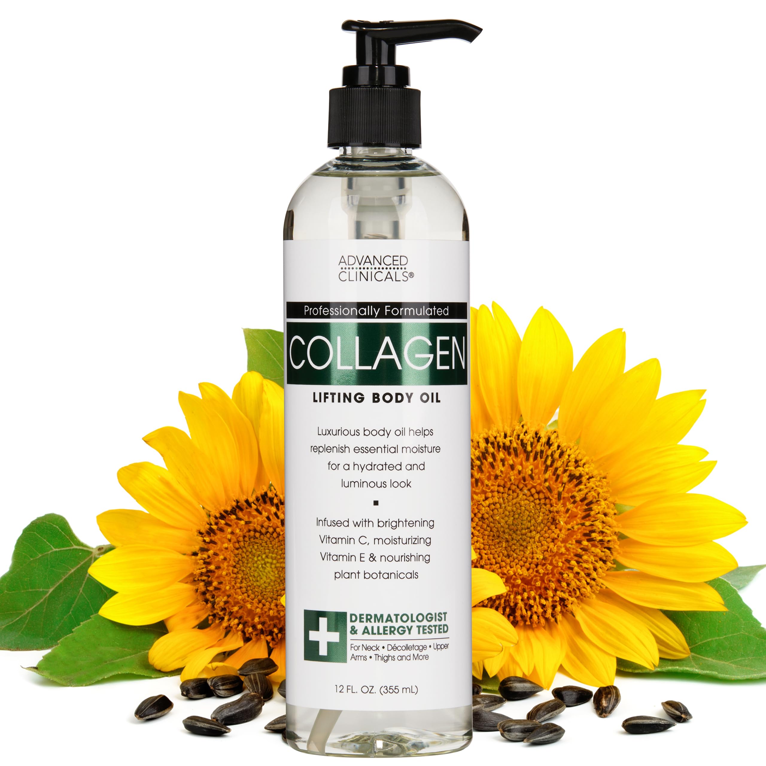 Foto 1 | Aceite Corporal De Colágeno Advanced Clinicals Con Vitamina E Y C, 355 Ml - Venta Internacional.