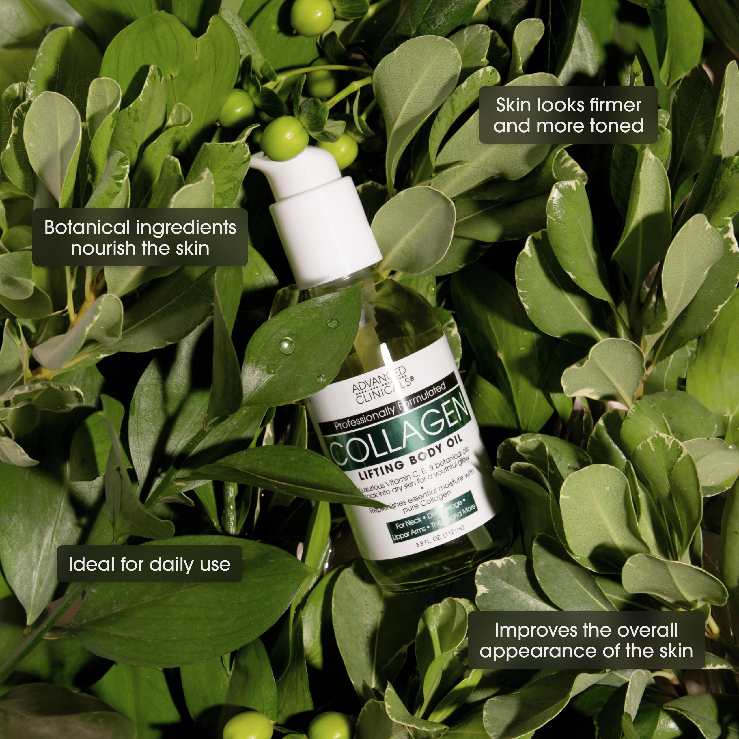 Foto 3 | Aceite Corporal De Colágeno Advanced Clinicals Con Vitamina E Y C, 355 Ml - Venta Internacional.