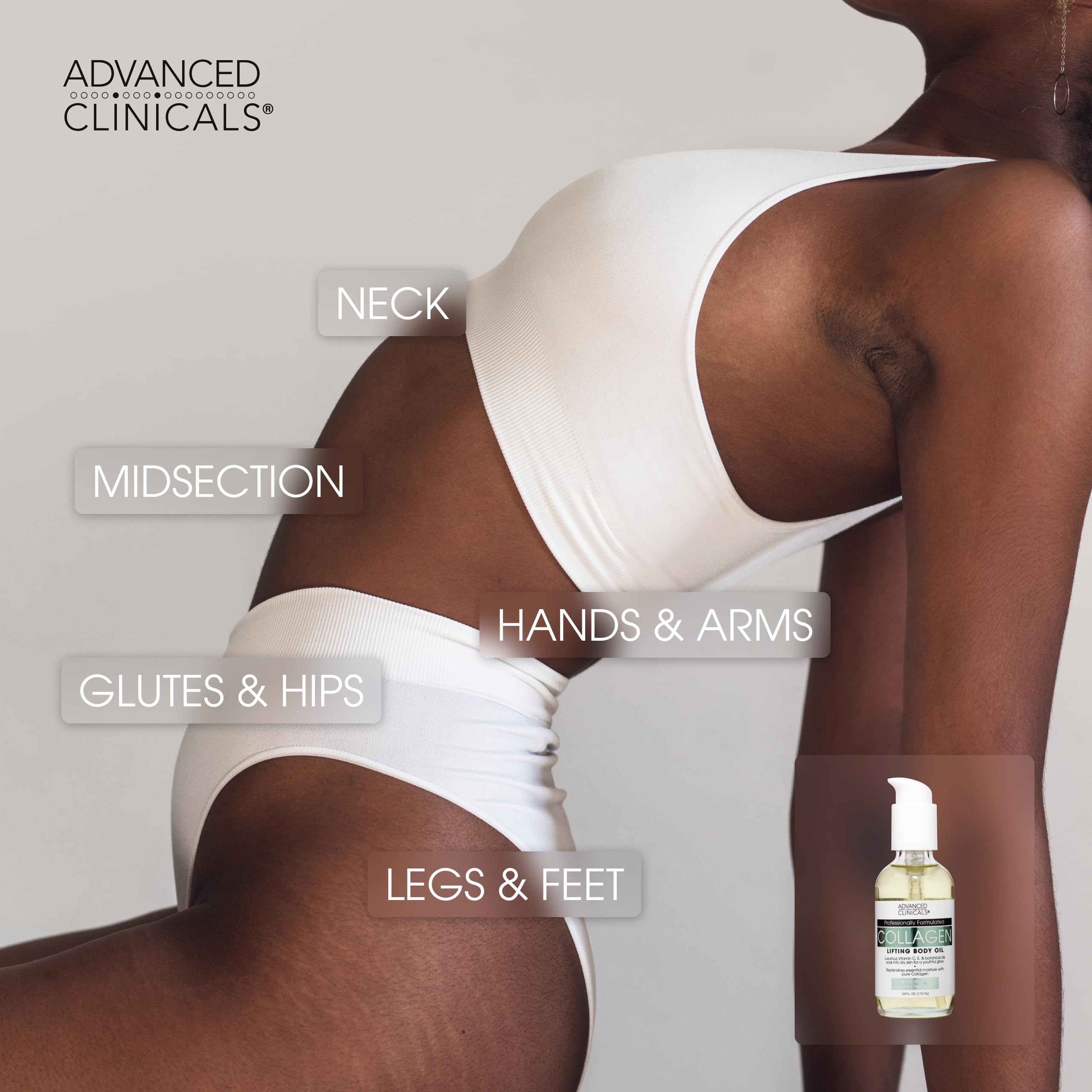 Foto 5 | Aceite Corporal De Colágeno Advanced Clinicals Con Vitamina E Y C, 355 Ml - Venta Internacional.