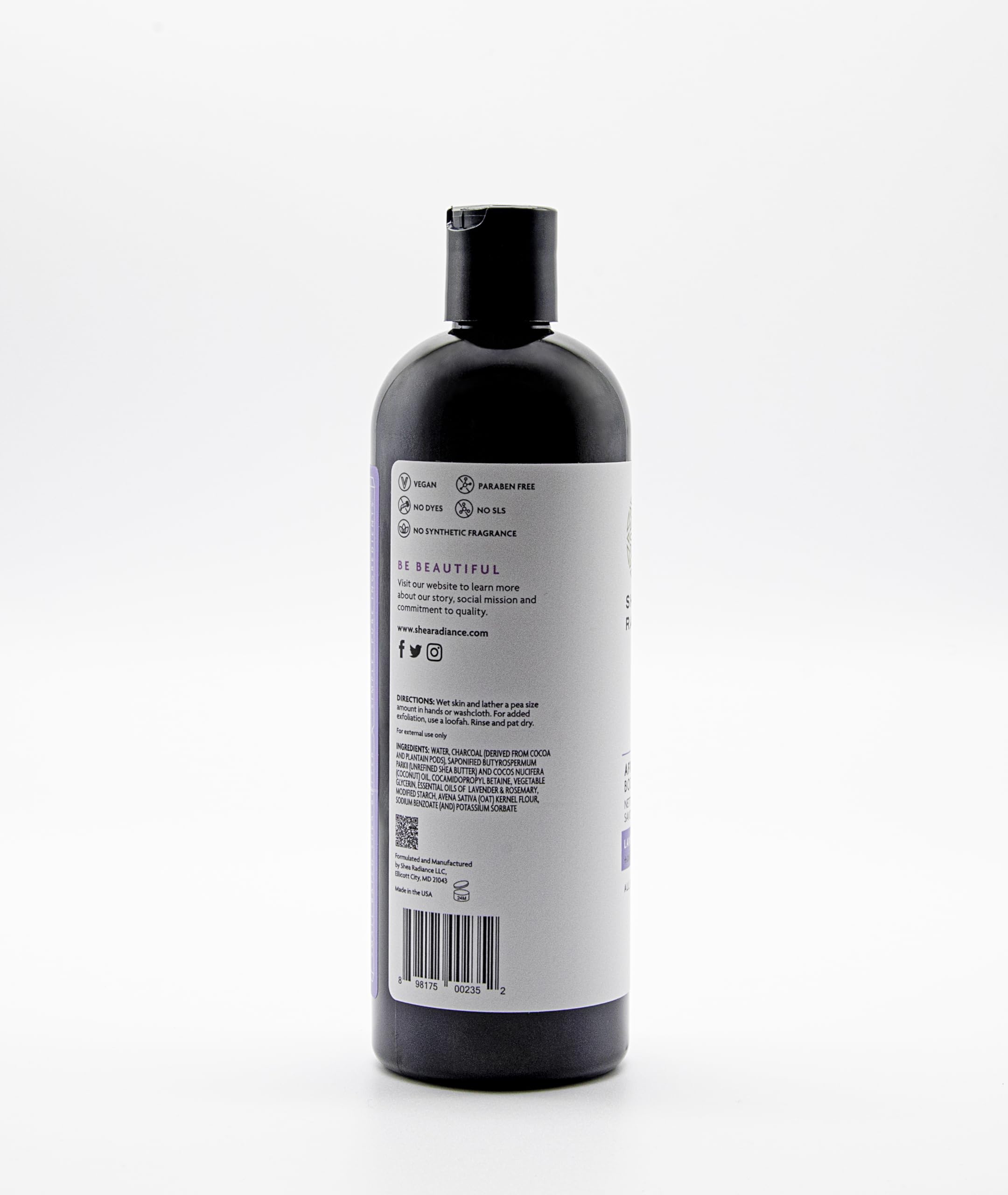 Foto 2 | Jabón Corporal Shea Radiance African Black Soap Para Piel Seca, 480 Ml - Venta Internacional.
