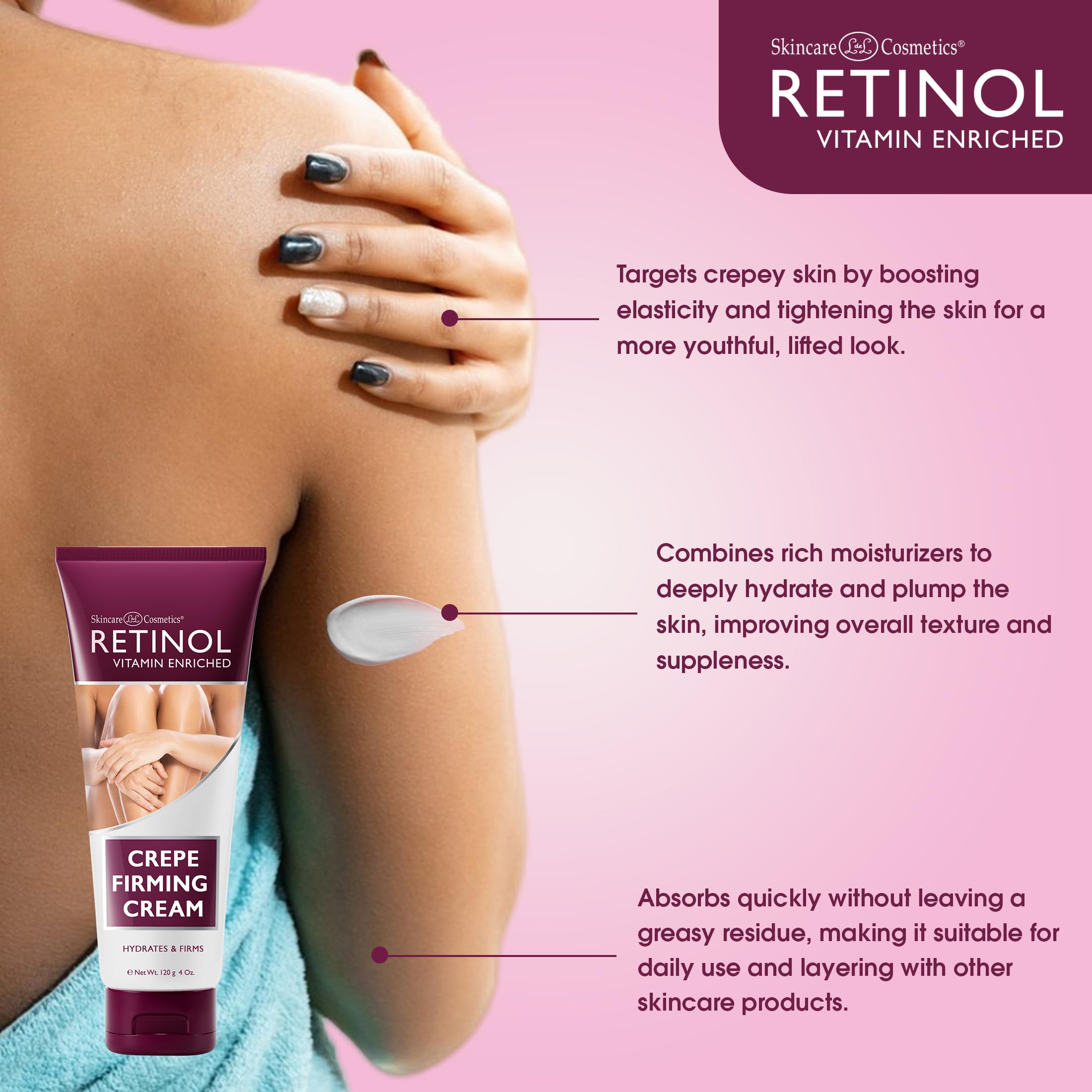 Foto 3 pulgar | Crepe Reafirmante Antienvejecimiento Con Retinol, 120 Ml Con 4 Onzas - Venta Internacional.