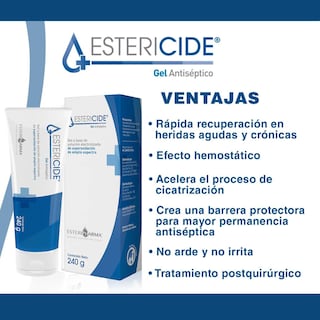 Foto 3 | Estericide Gel Antiséptico Para Heridas Y Quemaduras, Cicatrizante Y Regenerador, Tubo Con 240g