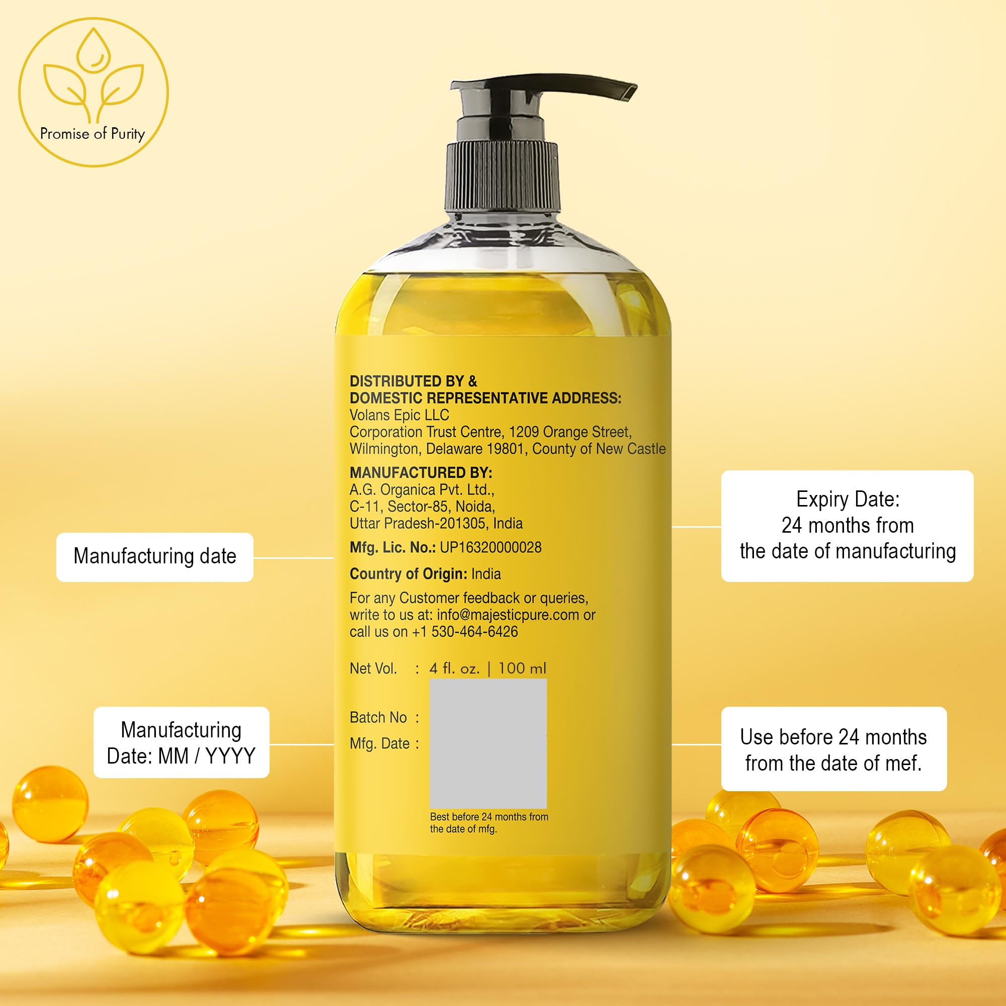 Foto 5 pulgar | Aceite De Vitamina E Majestic Pure 20.000 Ui Para Piel Y Cabello 120 Ml - Venta Internacional.