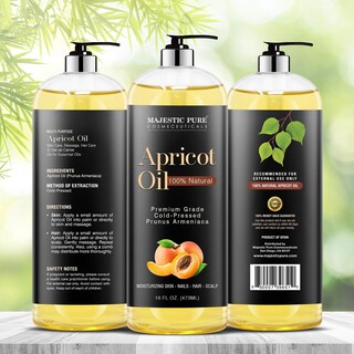 Foto 5 | Aceite De Albaricoque Majestic Pure, 100% Puro, Natural, Prensado En Frío, 480 Ml - Venta Internacional.