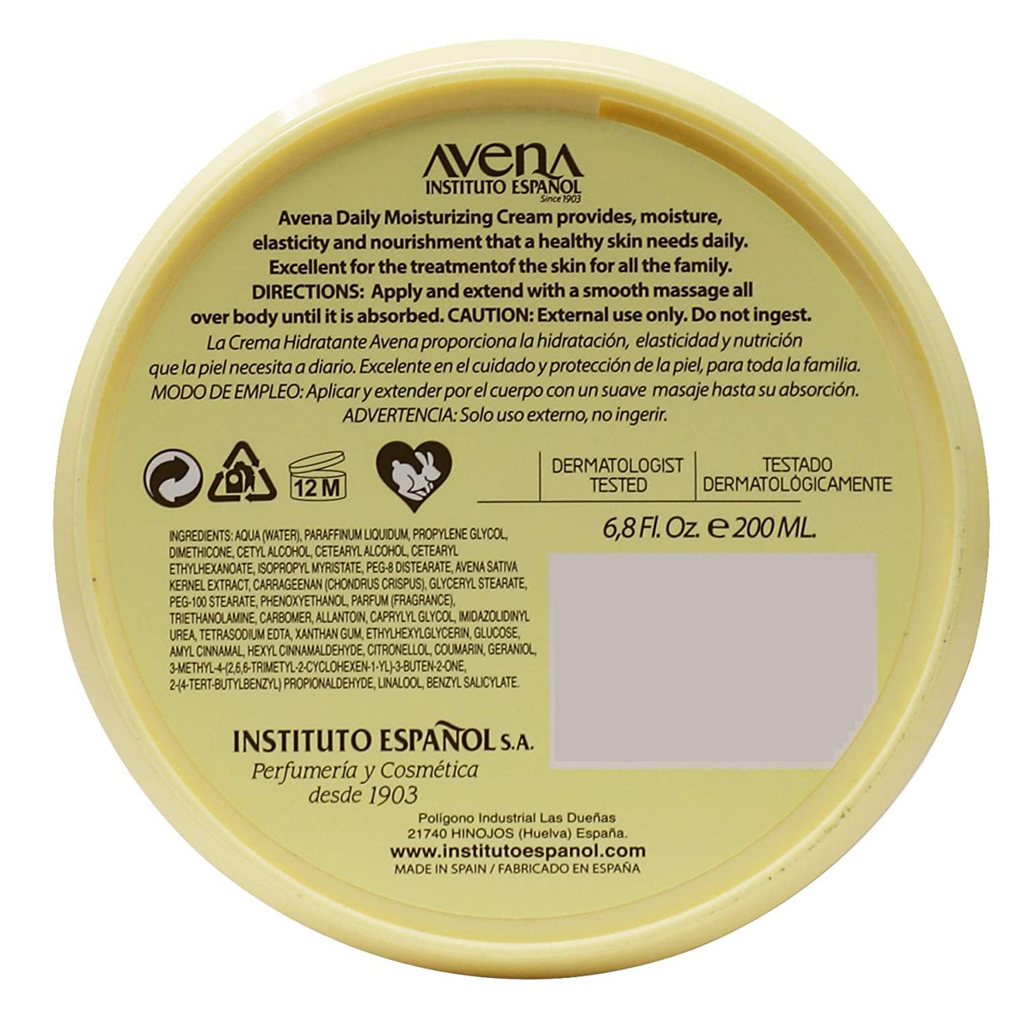 Foto 4 pulgar | Crema Hidratante Avena Instituto Español Para Manos Y Cuerpo 200 Ml X2 - Venta Internacional.