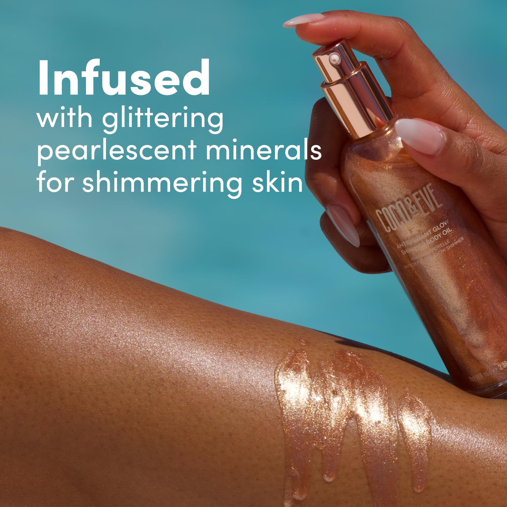 Foto 4 pulgar | Aceite Corporal Coco & Eve Antioxidant Glow Shimmer 100 Ml - Venta Internacional.