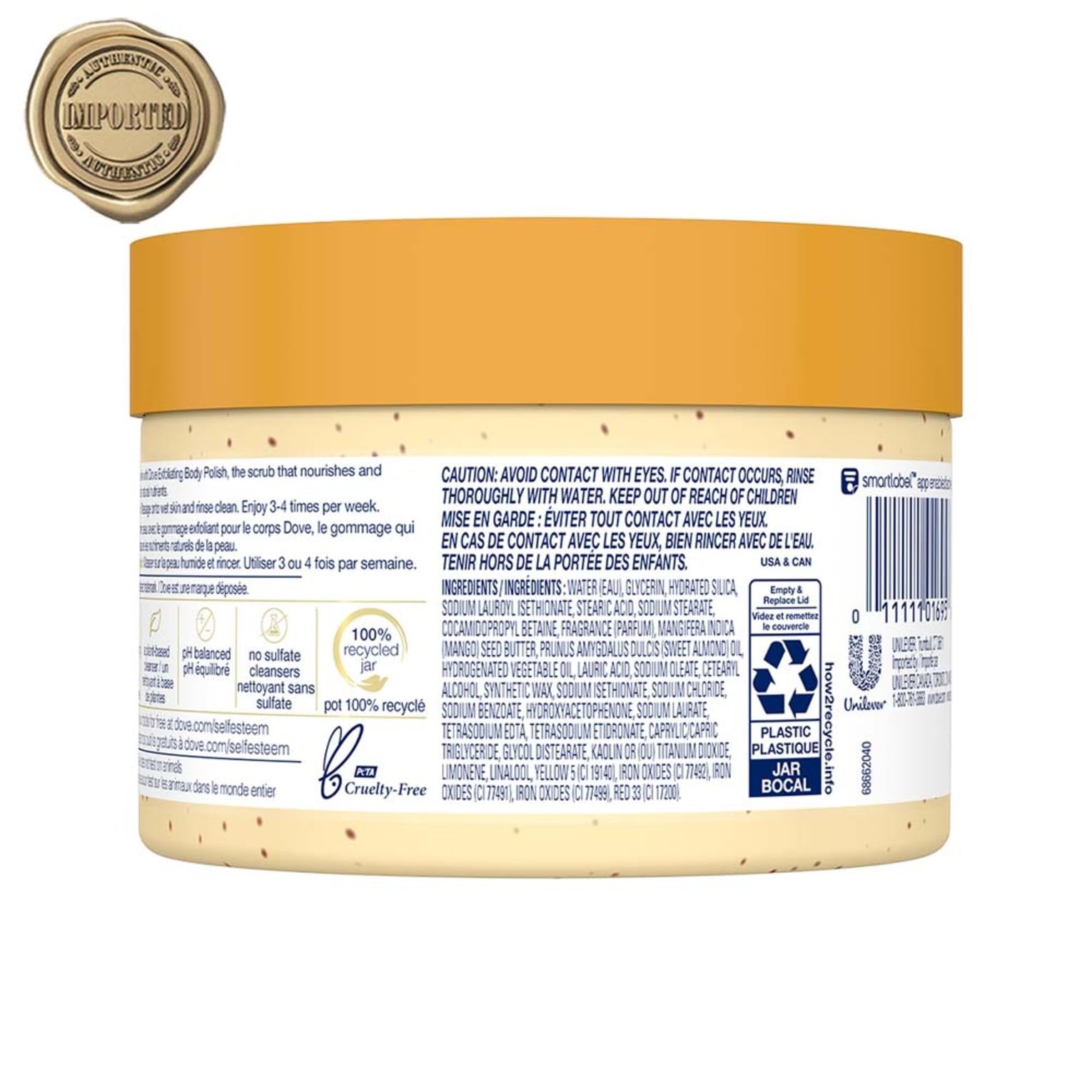Foto 4 pulgar | Exfoliante Corporal Dove Scrub Con Mantequilla Triturada De Almendras Y Mango 310 Ml - Venta Internacional.