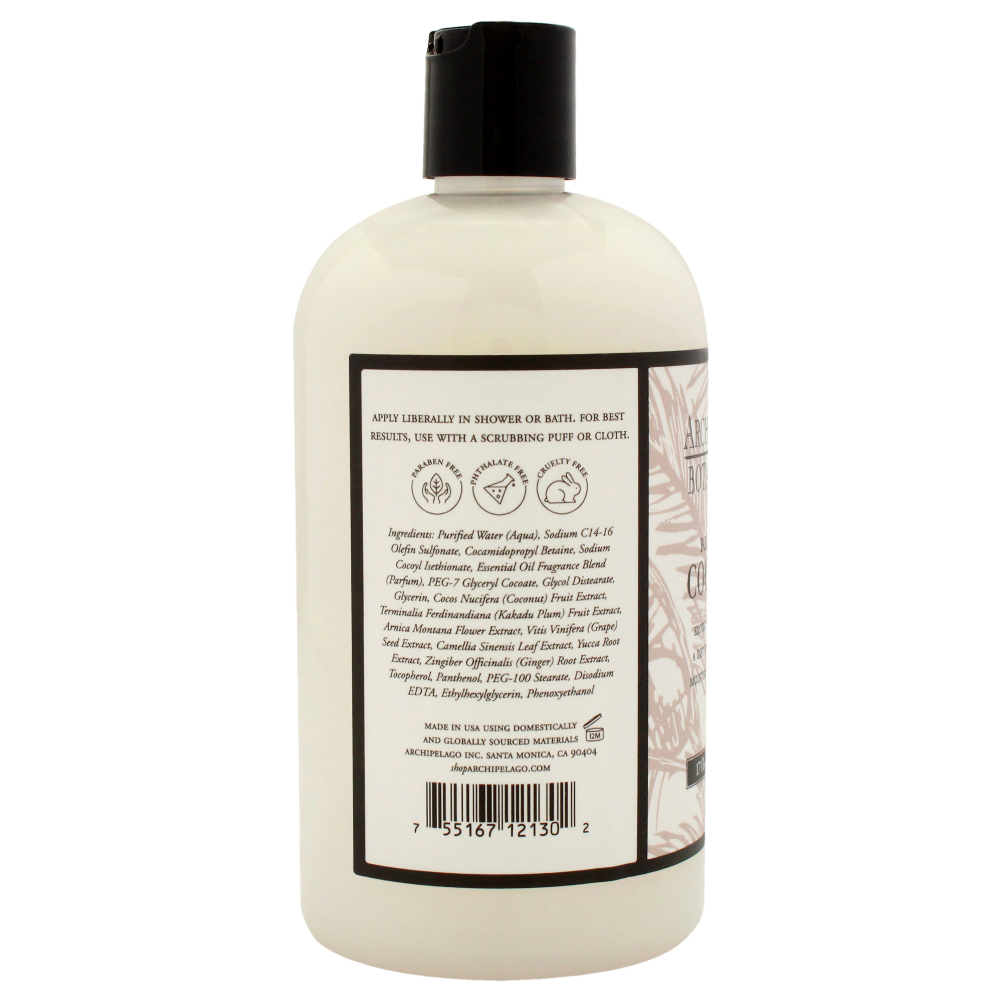 Foto 3 pulgar | Gel De Baño Archipelago Botanicals Coconut 500 Ml Unisex - Venta Internacional.