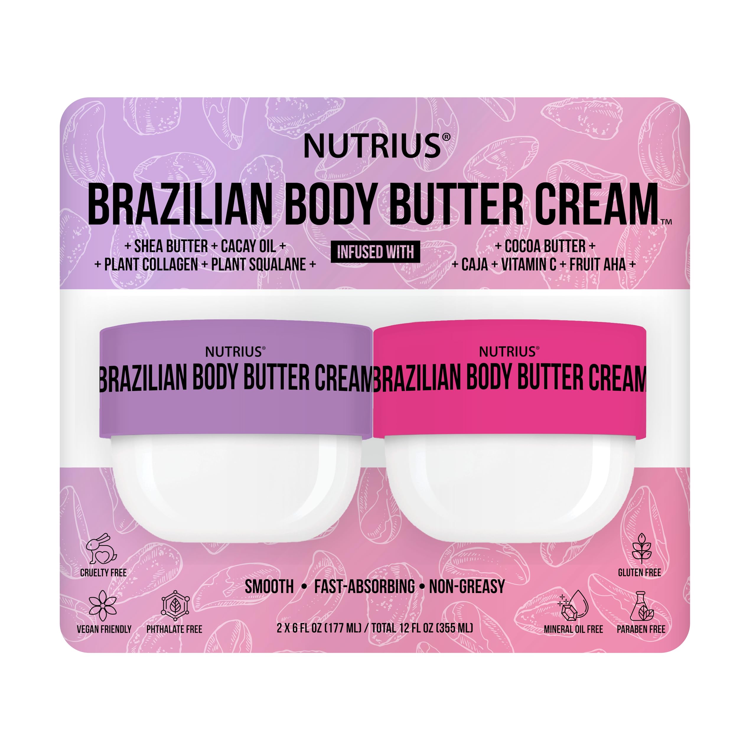 Foto 1 | Crema Corporal Nutrius Brazilian Berry 2 X 180 Ml - Venta Internacional.