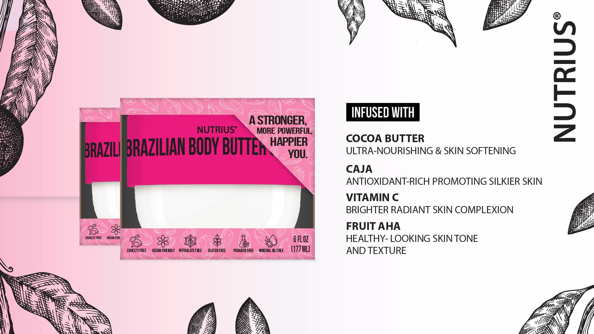 Foto 4 | Crema Corporal Nutrius Brazilian Berry 2 X 180 Ml - Venta Internacional.