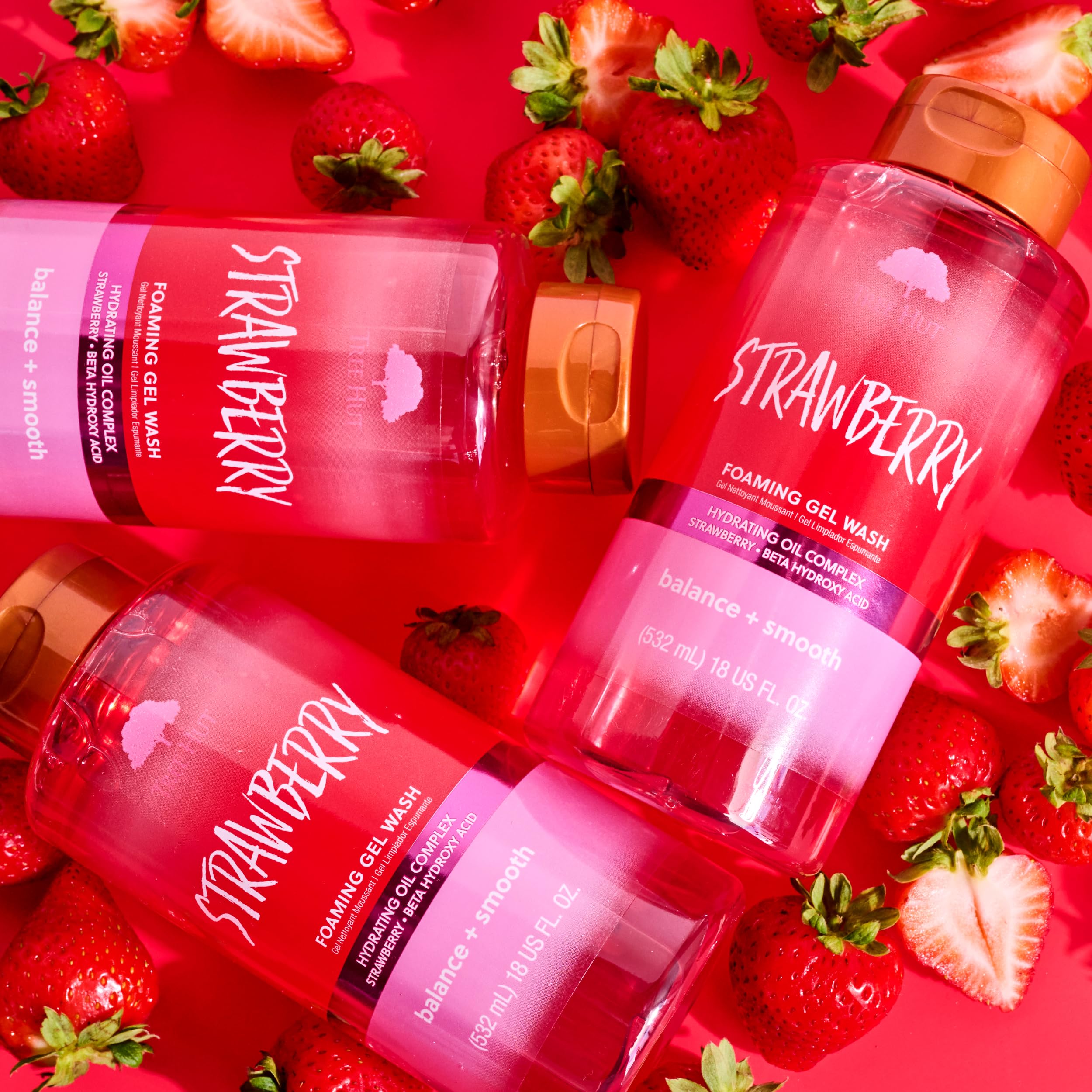 Foto 4 pulgar | Gel Limpiador Espumoso Tree Hut Strawberry Balance & Smooth 530 Ml - Venta Internacional.