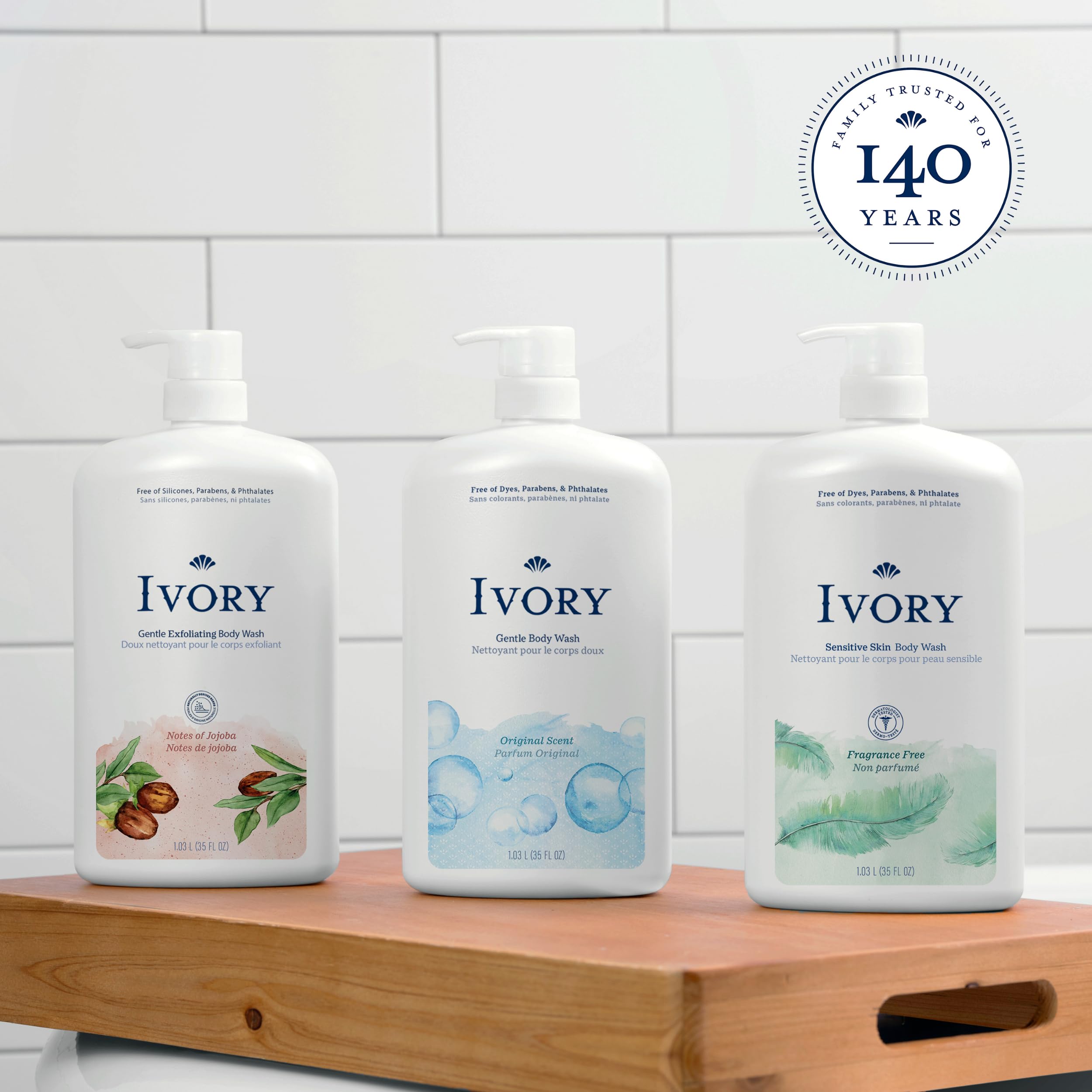 Foto 6 | Gel De Baño Ivory Gentle Original Scent, 1 Litro, Para Toda La Familia - Venta Internacional.