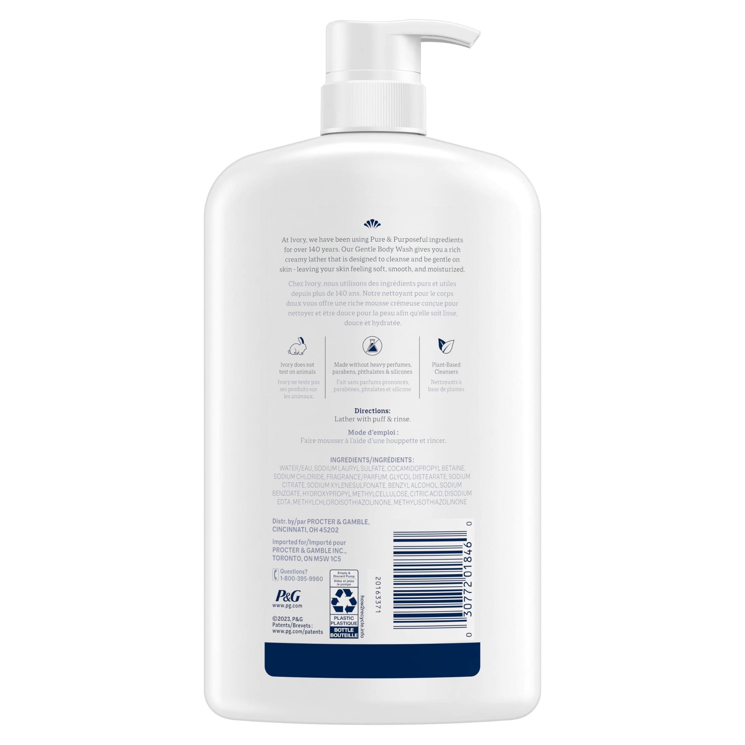 Foto 8 pulgar | Gel De Baño Ivory Gentle Original Scent, 1 Litro, Para Toda La Familia - Venta Internacional.