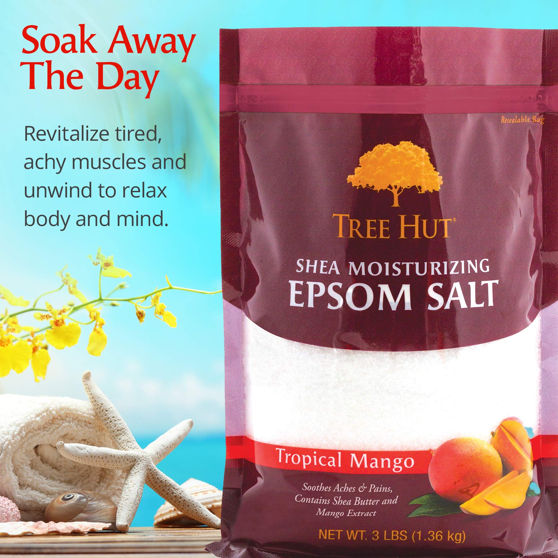 Foto 2 | Mango Tropical Hidratante De Karité Epsom Salt Tree Hut, 1,36 Kg - Venta Internacional.