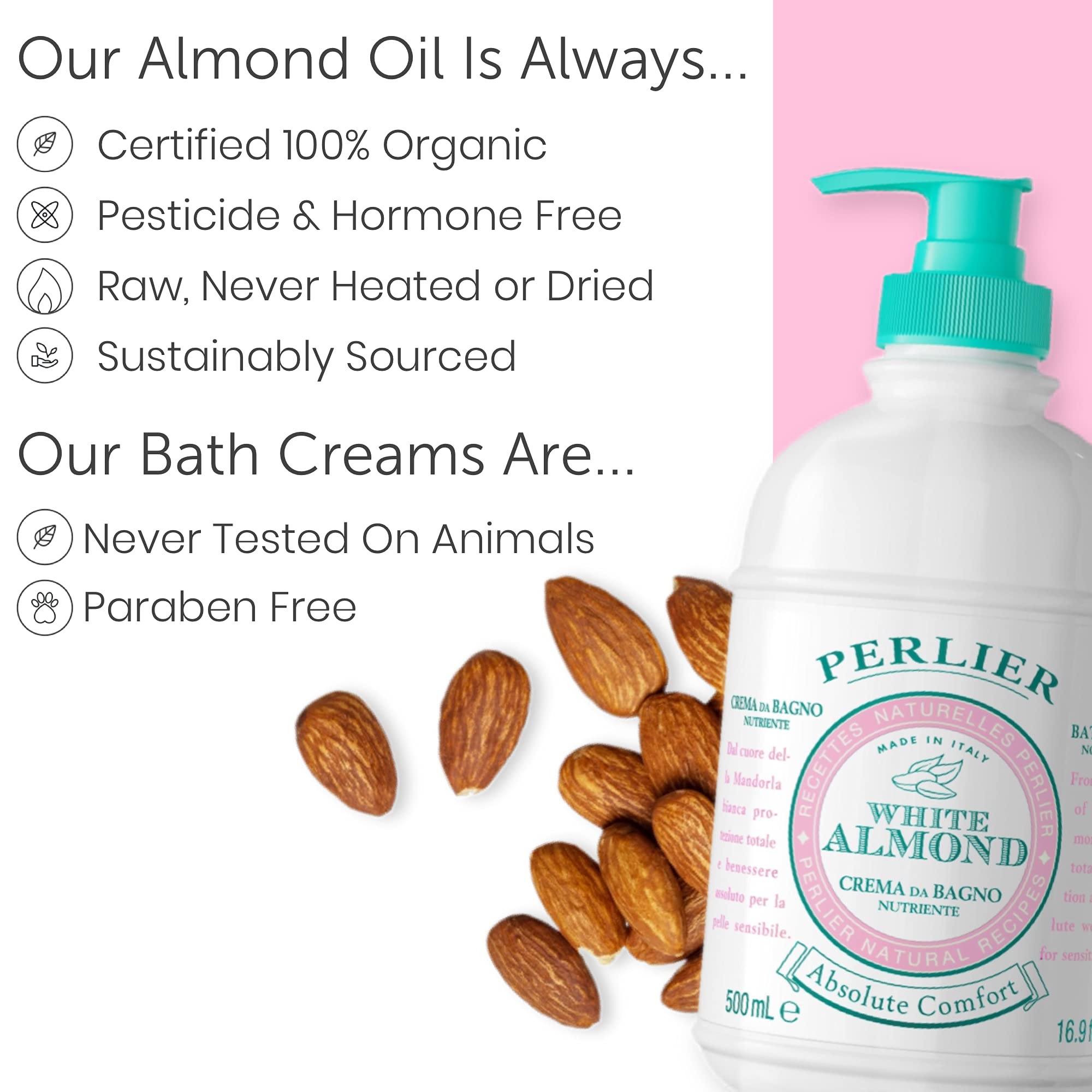 Foto 4 pulgar | Crema De Ducha Y Baño Perlier White Almond, 500 Ml, Nutritiva - Venta Internacional.