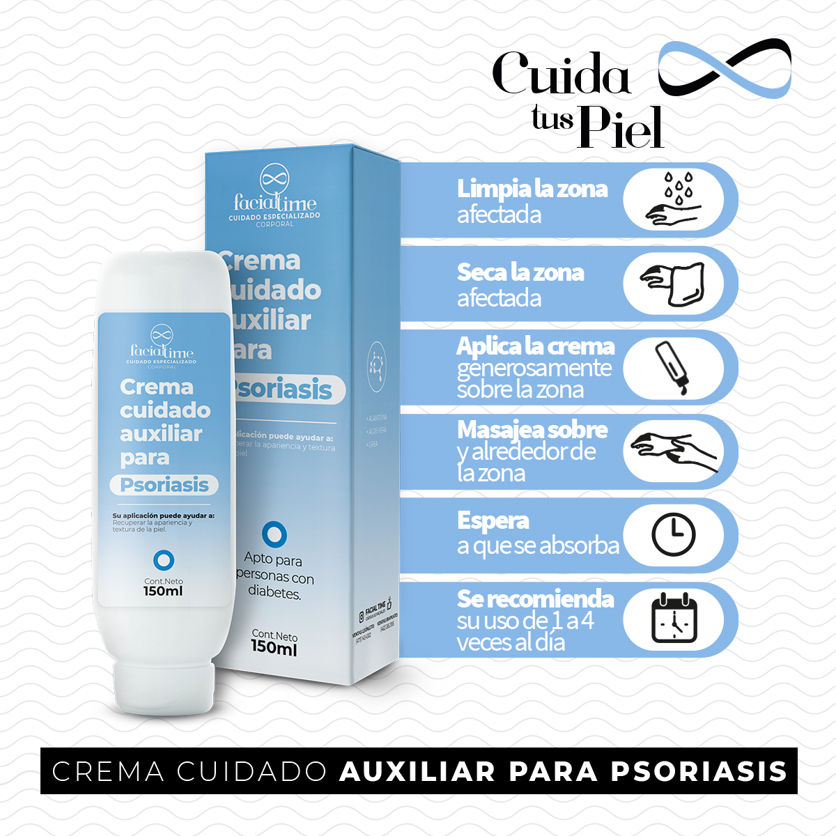Foto 2 | Crema Hidratante Urea Aloe Vitamina A Psoriasis Facialtime