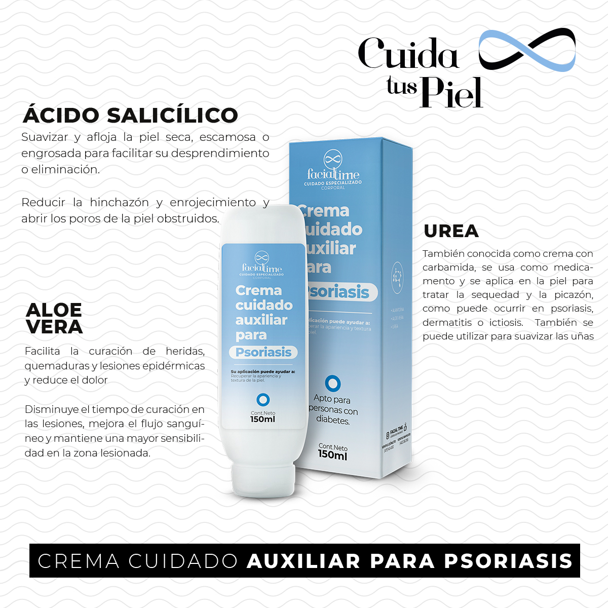 Foto 4 | Crema Hidratante Urea Aloe Vitamina A Psoriasis Facialtime