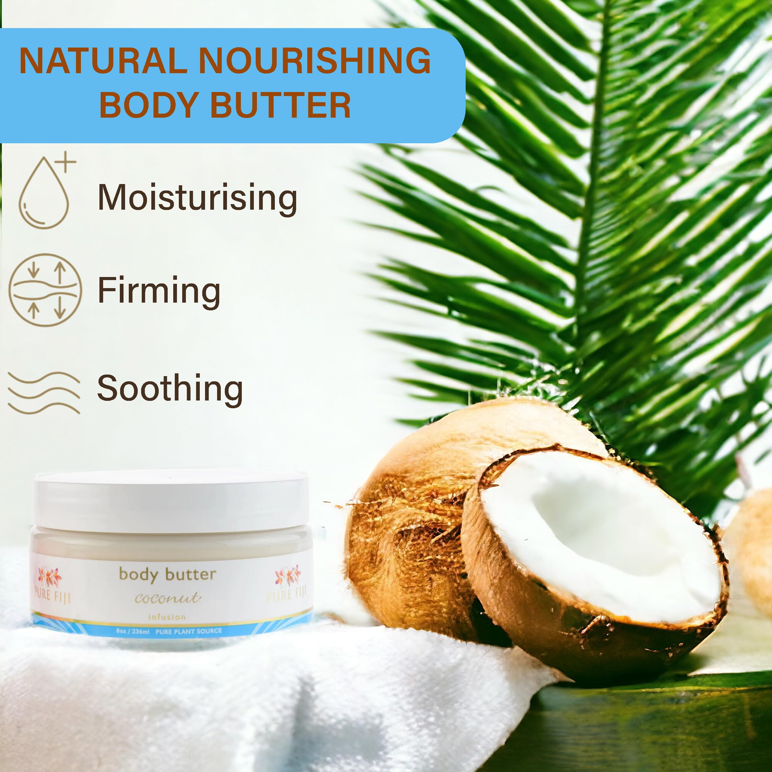 Foto 3 pulgar | Crema Hidratante Body Butter Pure Fiji, Coco, 240 Ml - Venta Internacional.