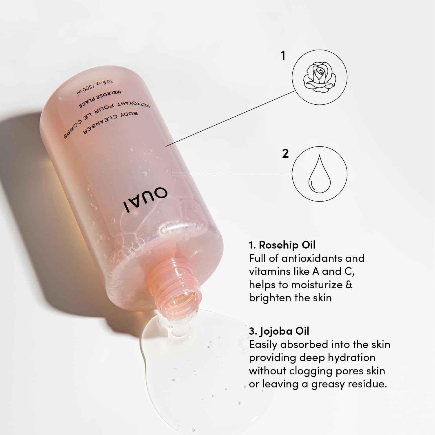 Foto 3 | Limpiador Corporal Ouai Melrose Place Con Aceite De Jojoba Y Rosa Mosqueta 300 Ml - Venta Internacional.